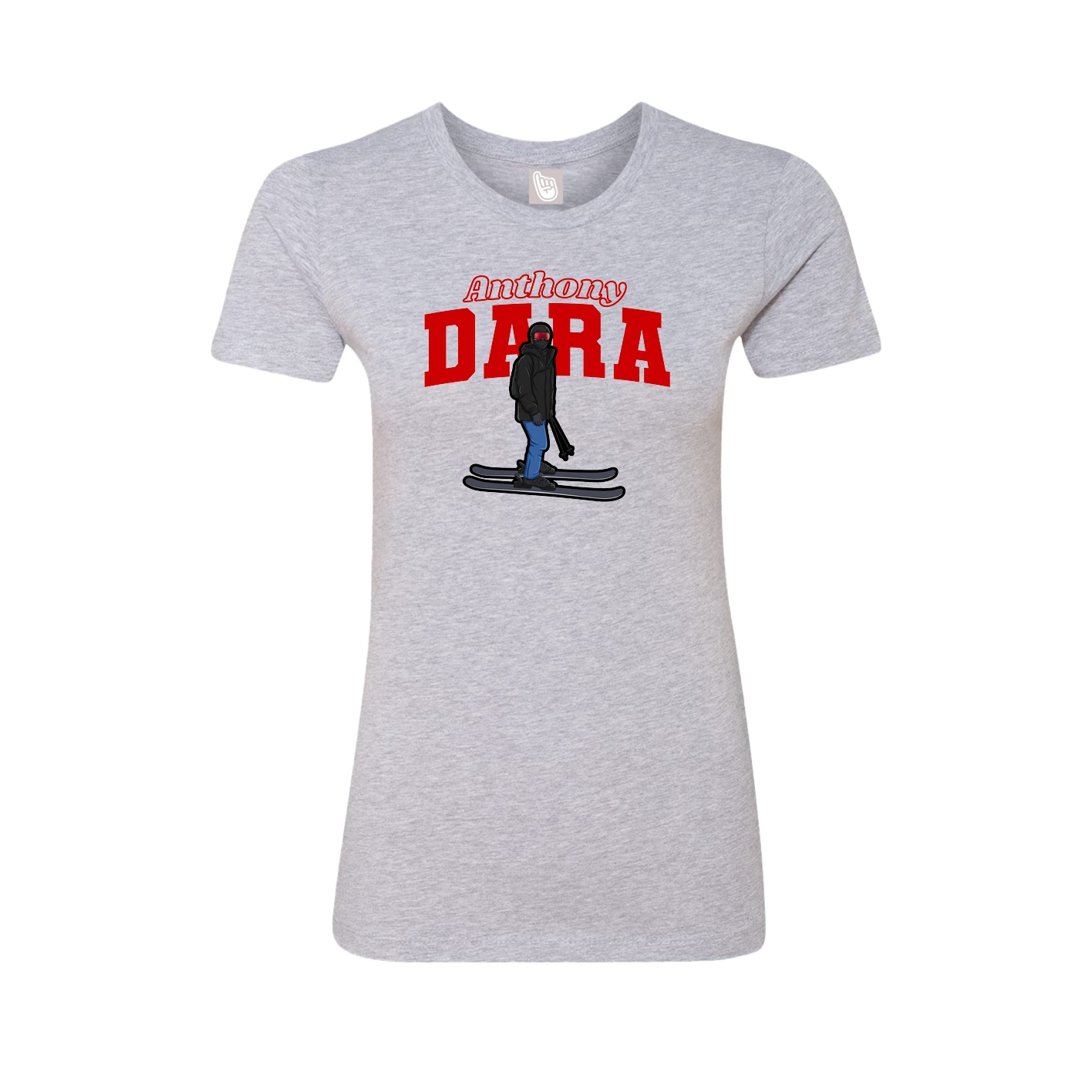 Fitted Women's Tee — Name Arch in Grey
