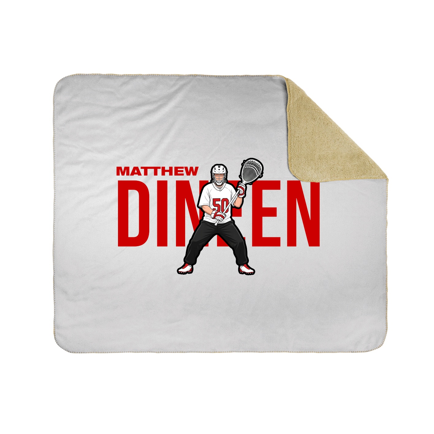 Throw Blanket — Player Name in White