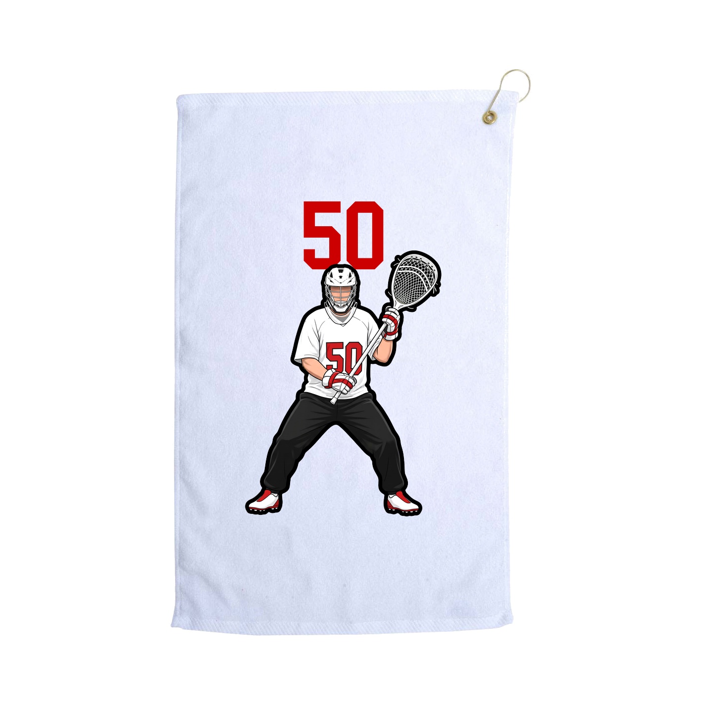 Golf Towel — Number Top in White
