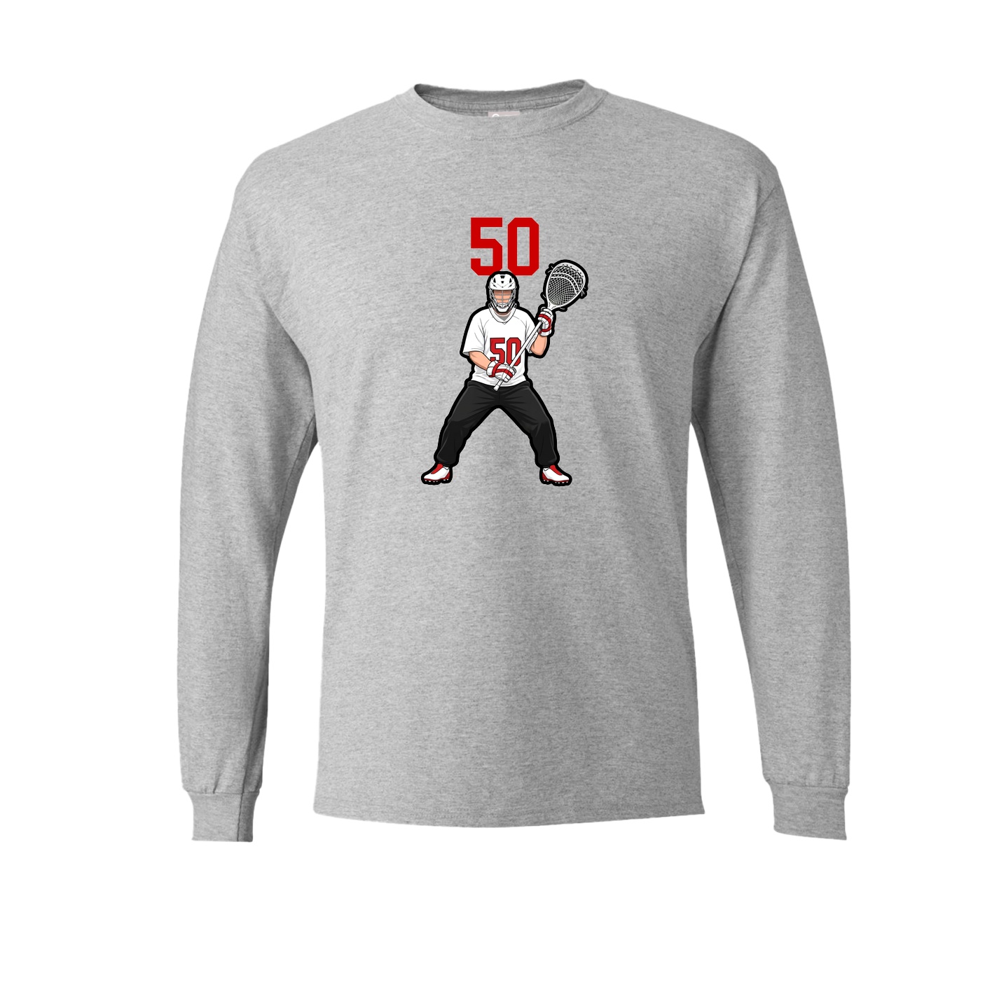 Long Sleeve Tee — Number Top in Grey