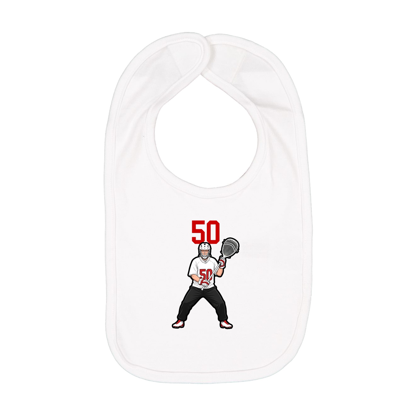 Infant Bib — Number Top in White
