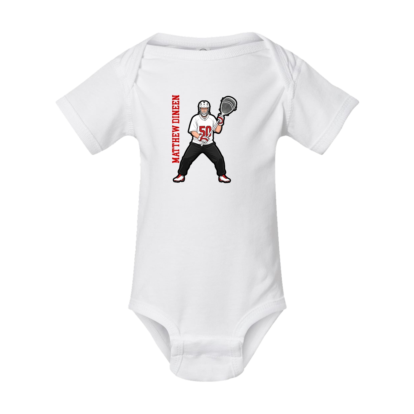 Baby Onesie — Name Vertical in White