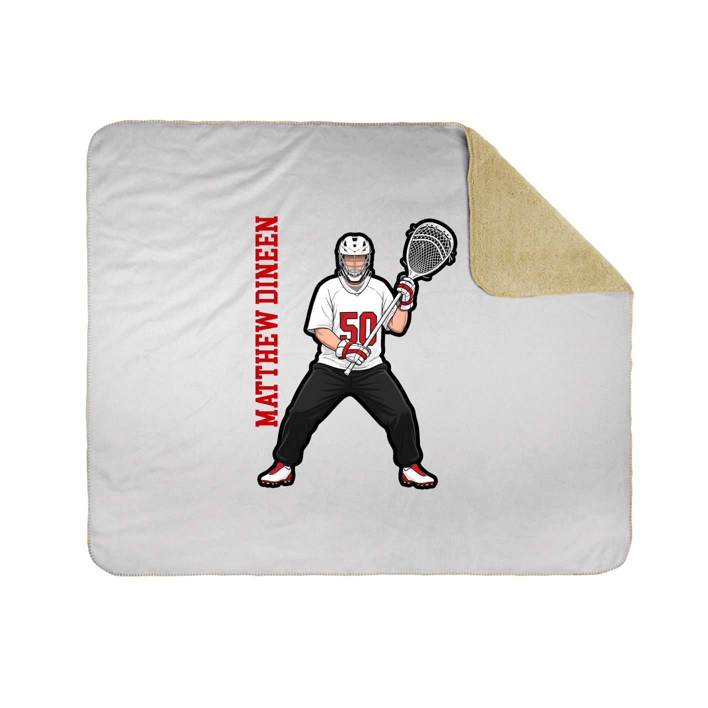 Throw Blanket — Name Vertical in White
