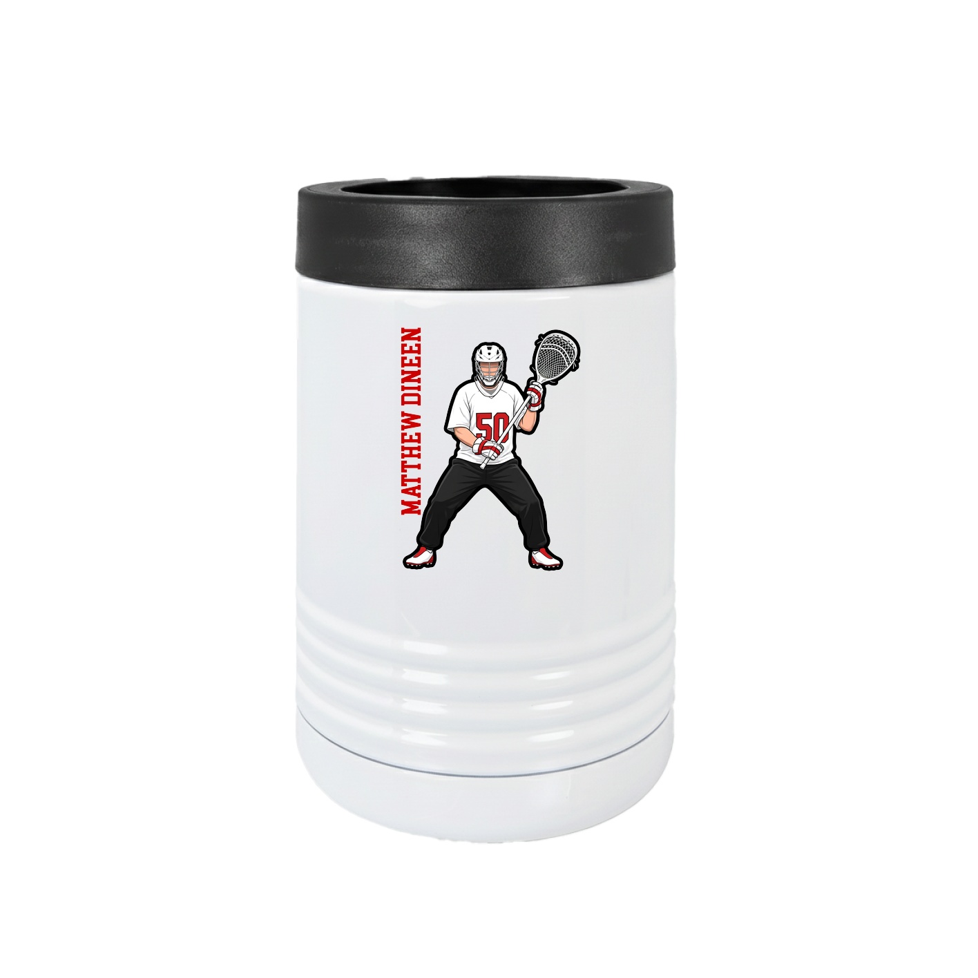 Beverage Holder — Name Vertical in White