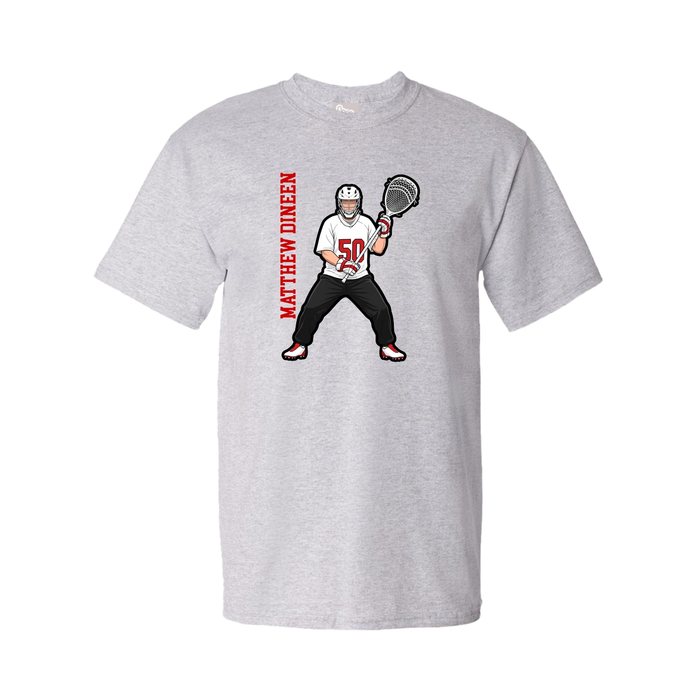 Tee — Name Vertical in Grey