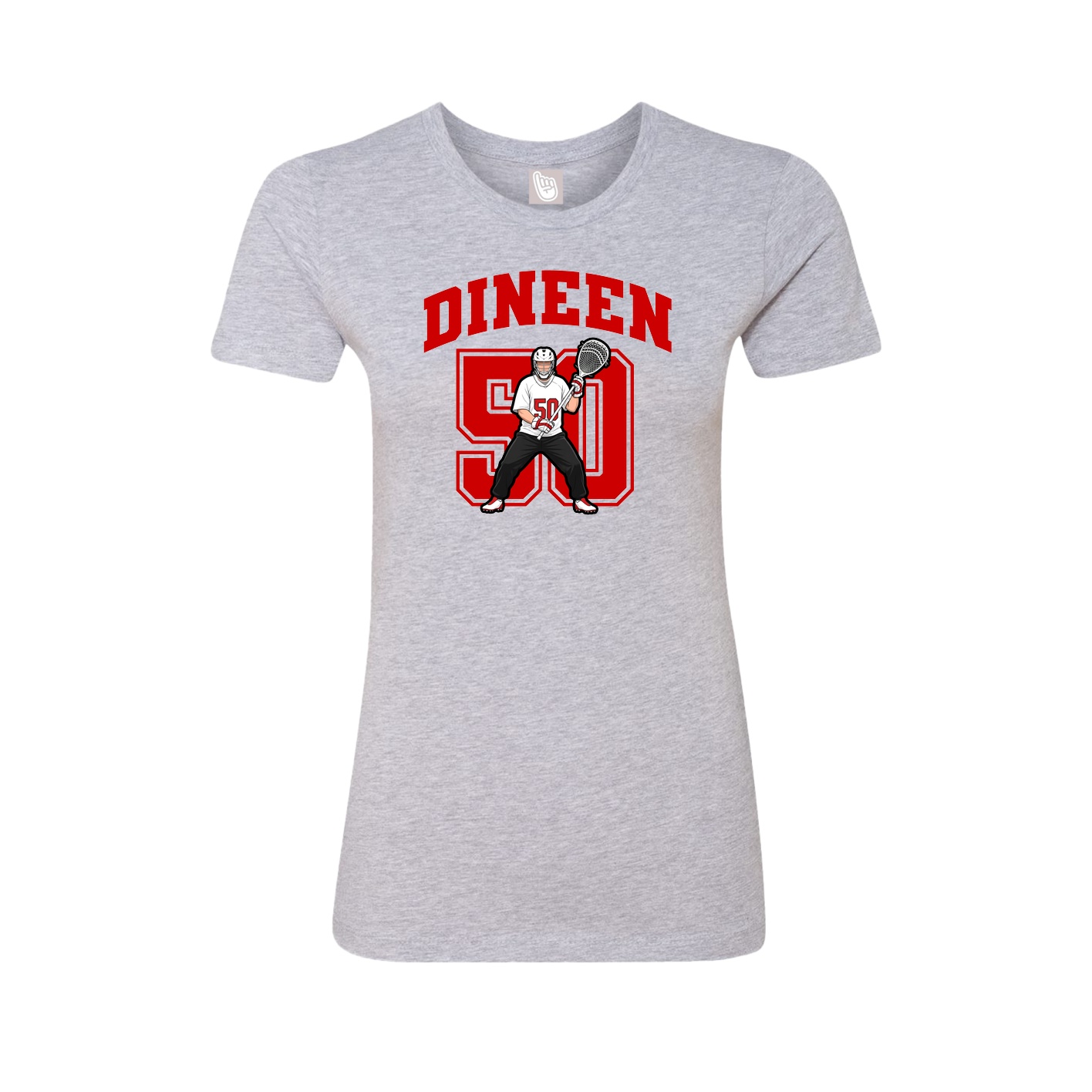 Fitted Women's Tee — Number in Grey