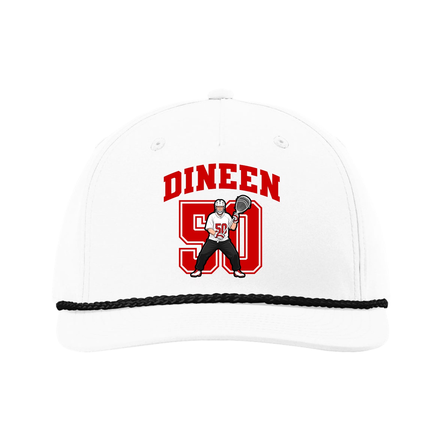 Five-Panel Classic Rope Cap — Number in White