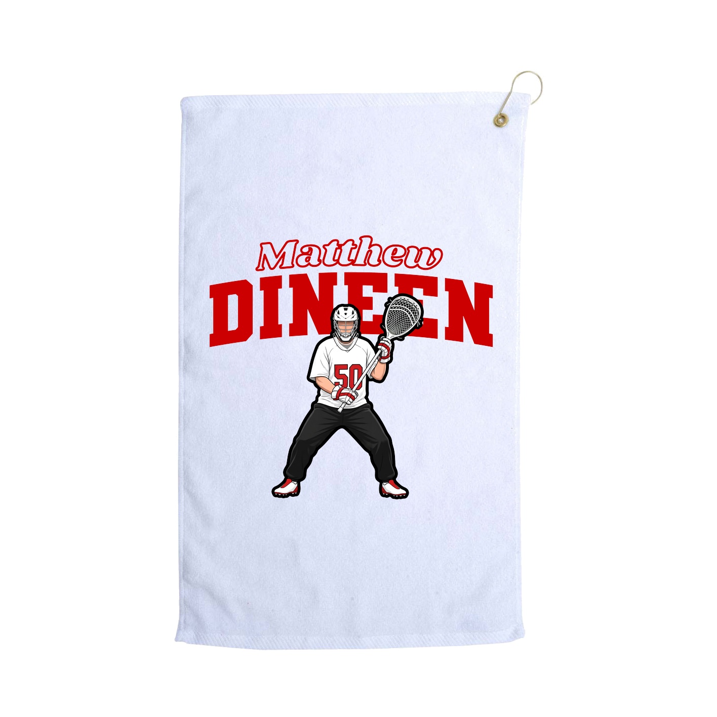 Golf Towel — Name Arch in White