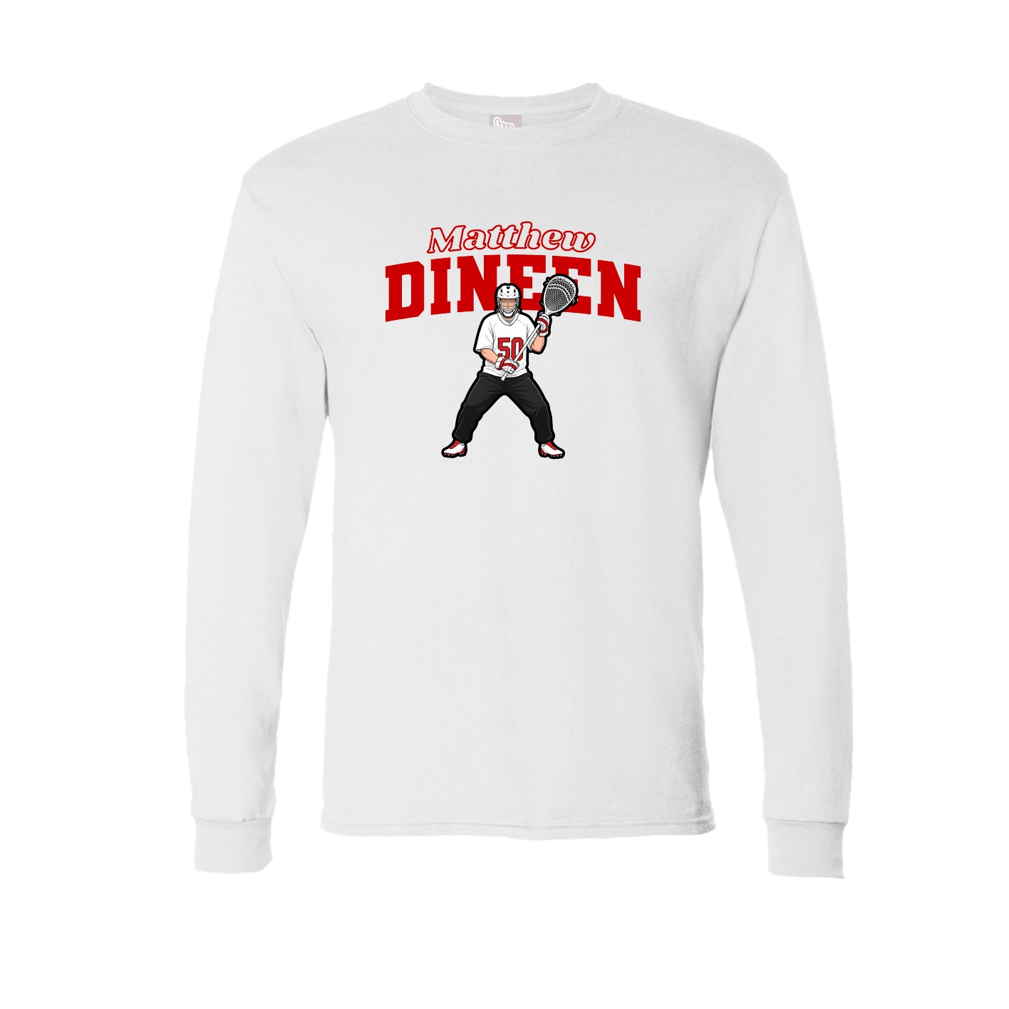 Long Sleeve Tee — Name Arch in White