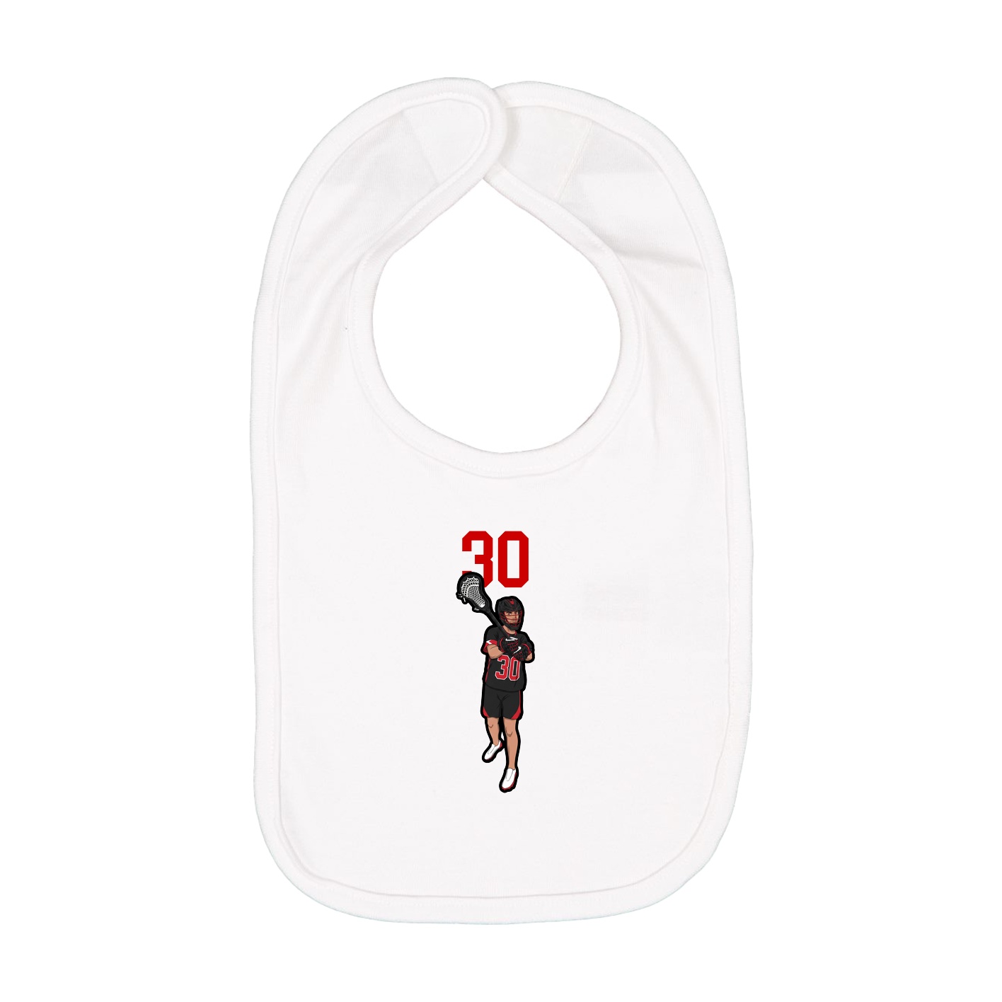 Infant Bib — Number Top in White