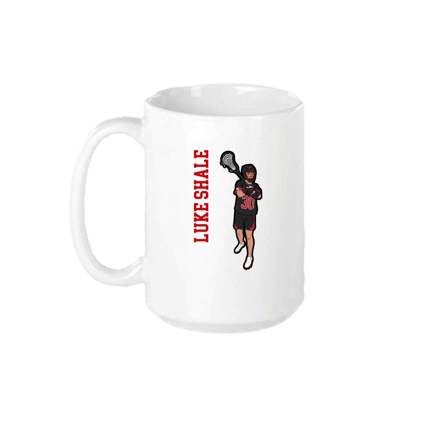 15oz Coffee Mug — Name Vertical in White