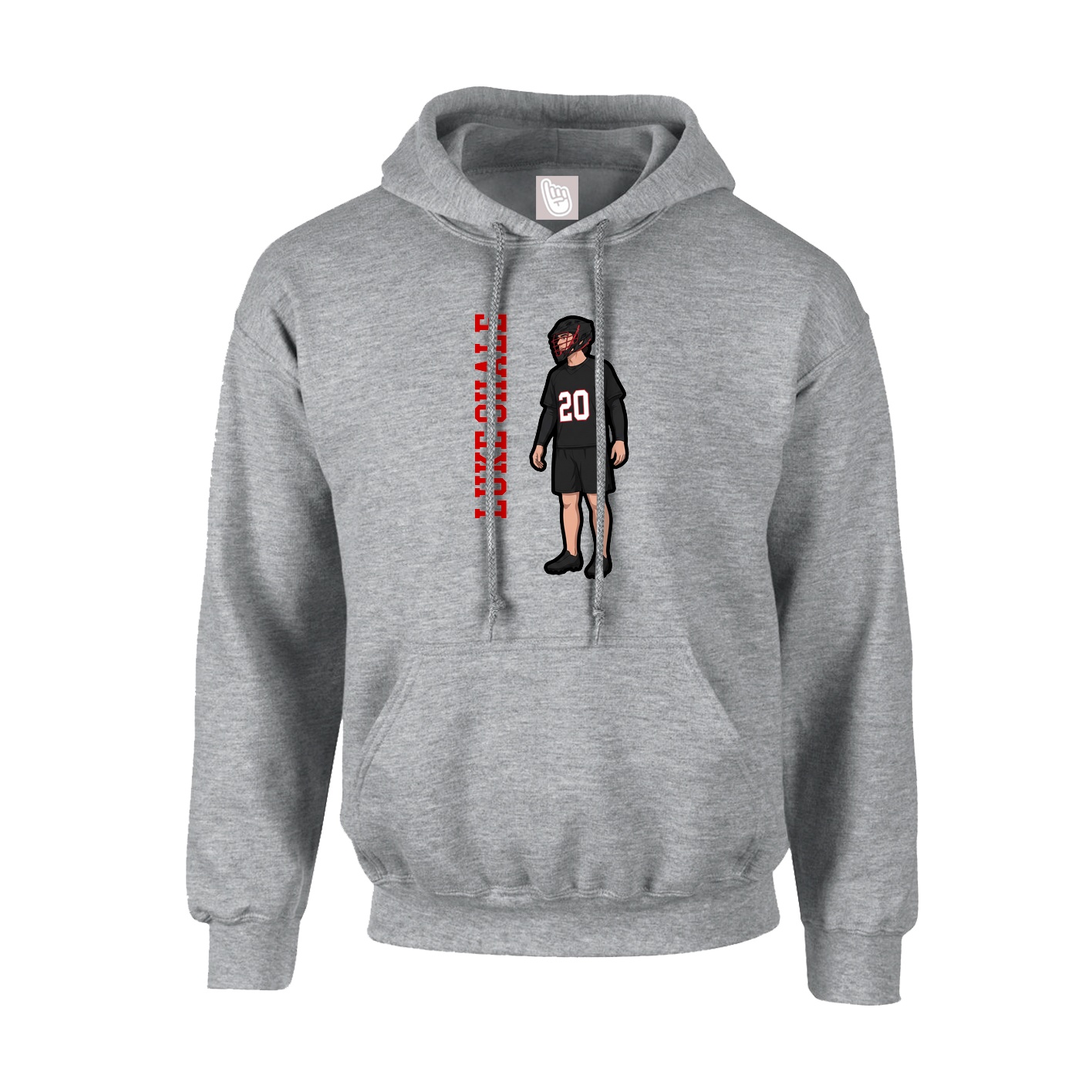 Youth Hoodie — Name Vertical in Grey