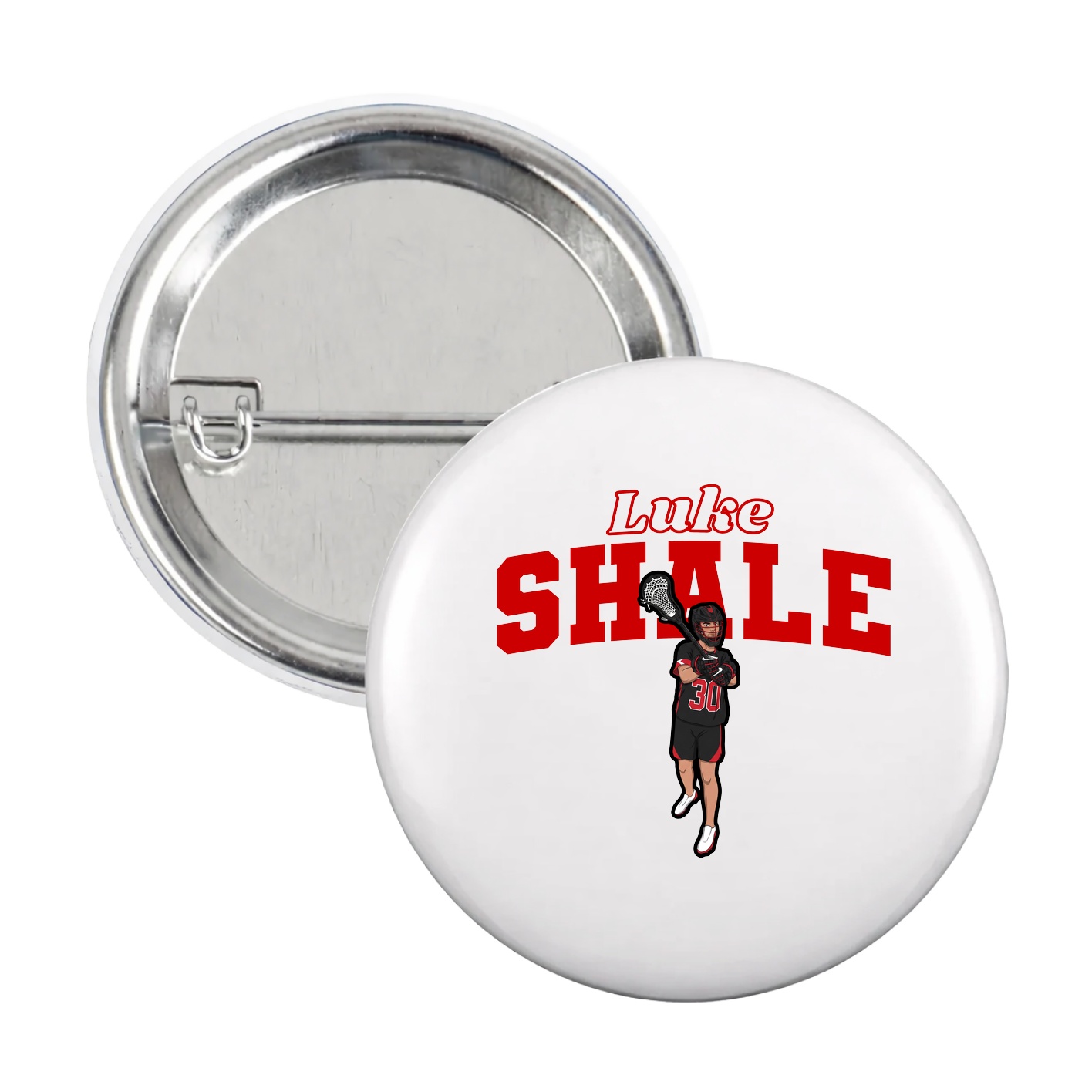 Game Day Button — Name Arch in White