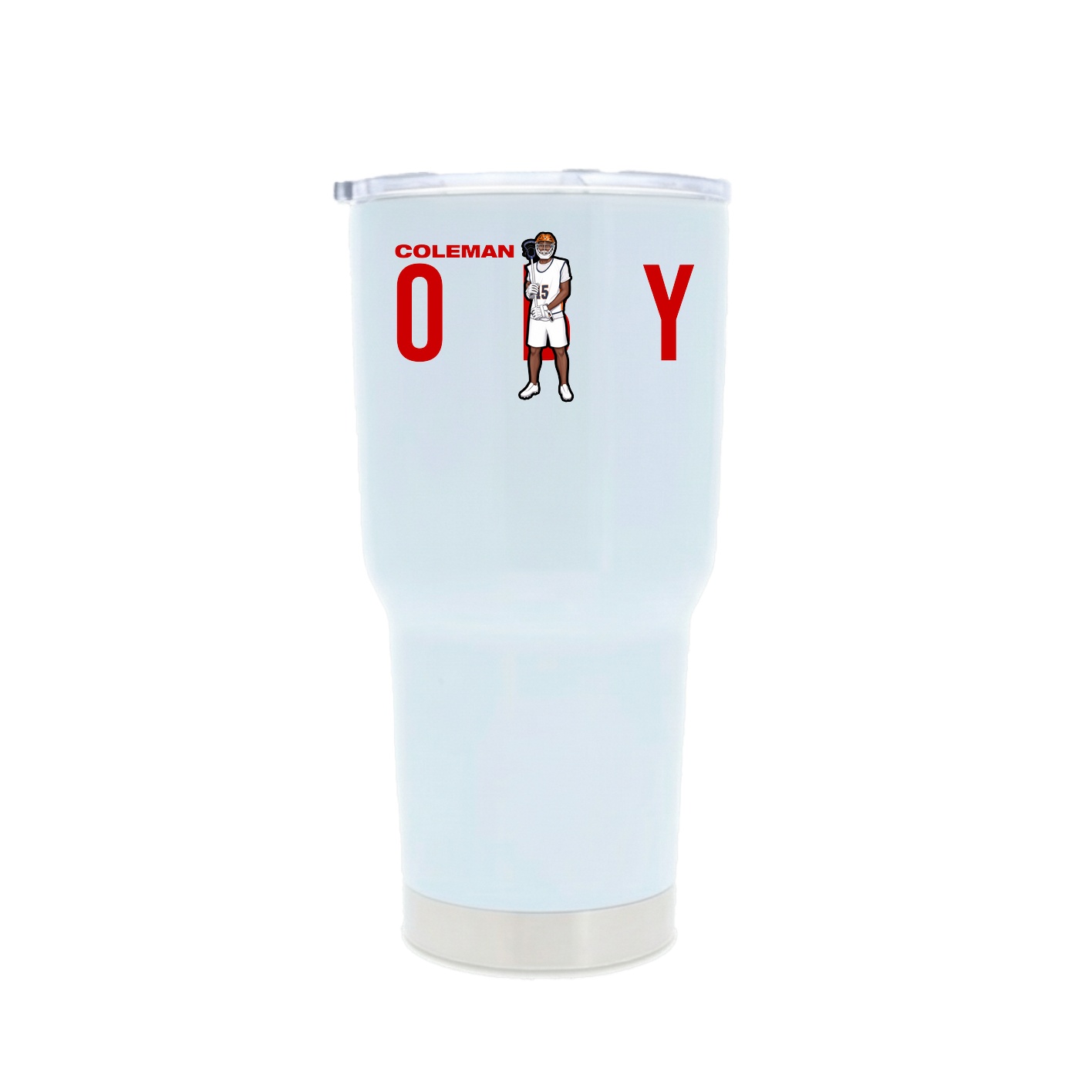 30oz Stainless Steel Tumbler — Player Name in White
