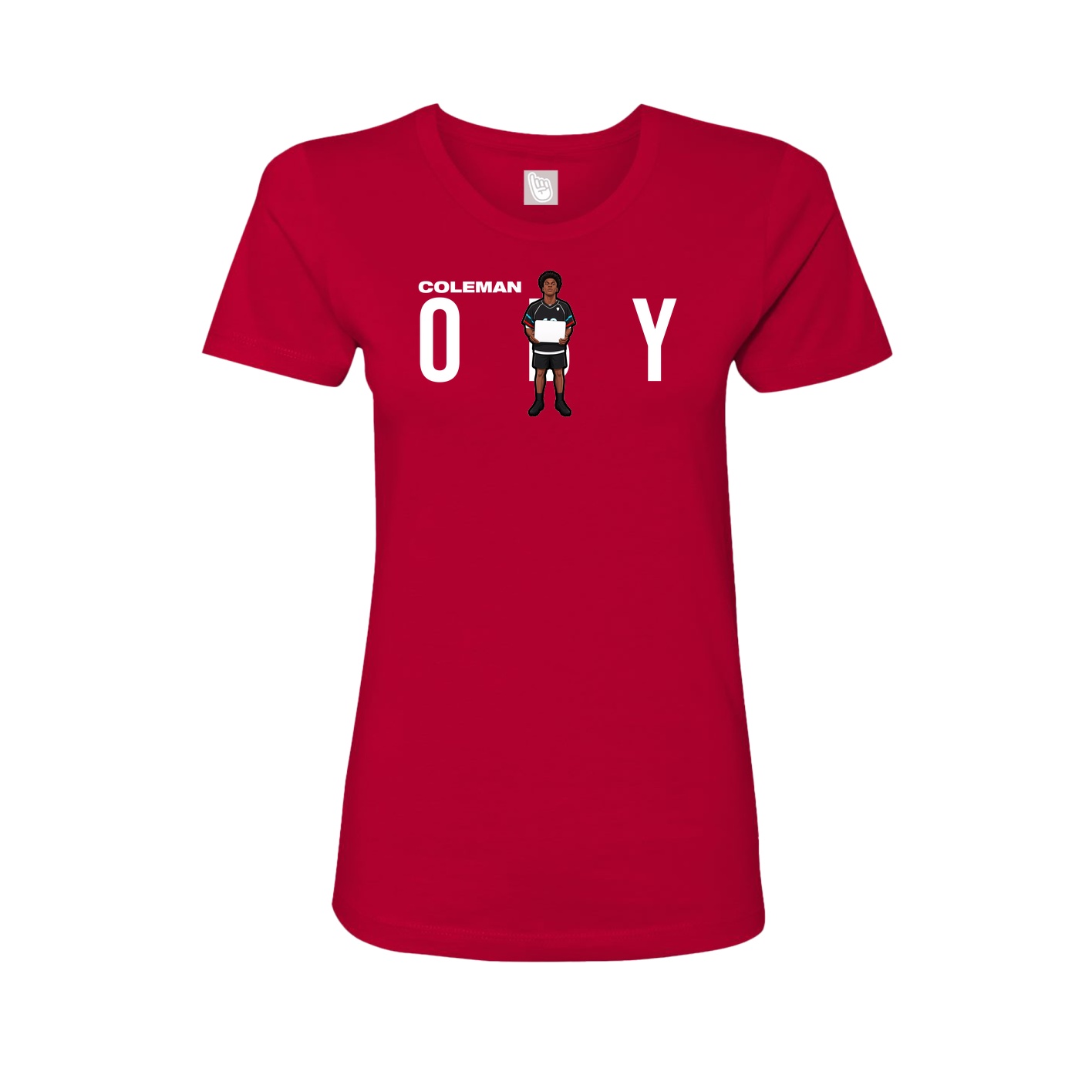 Fitted Women's Tee — Player Name in Red