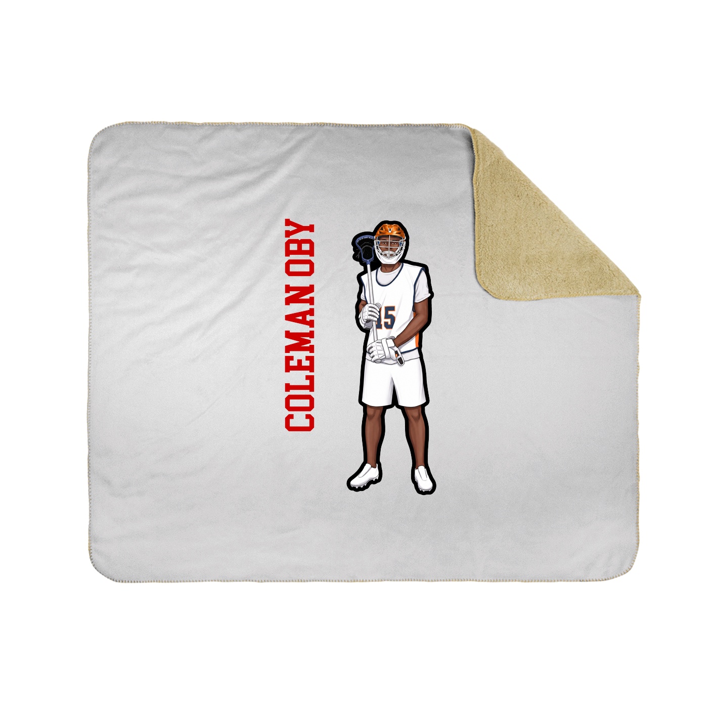 Throw Blanket — Name Vertical in White