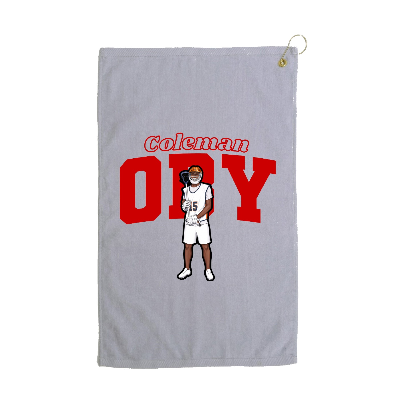 Golf Towel — Name Arch in Grey