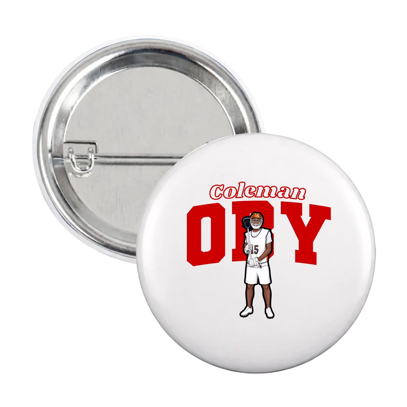 Game Day Button — Name Arch in White