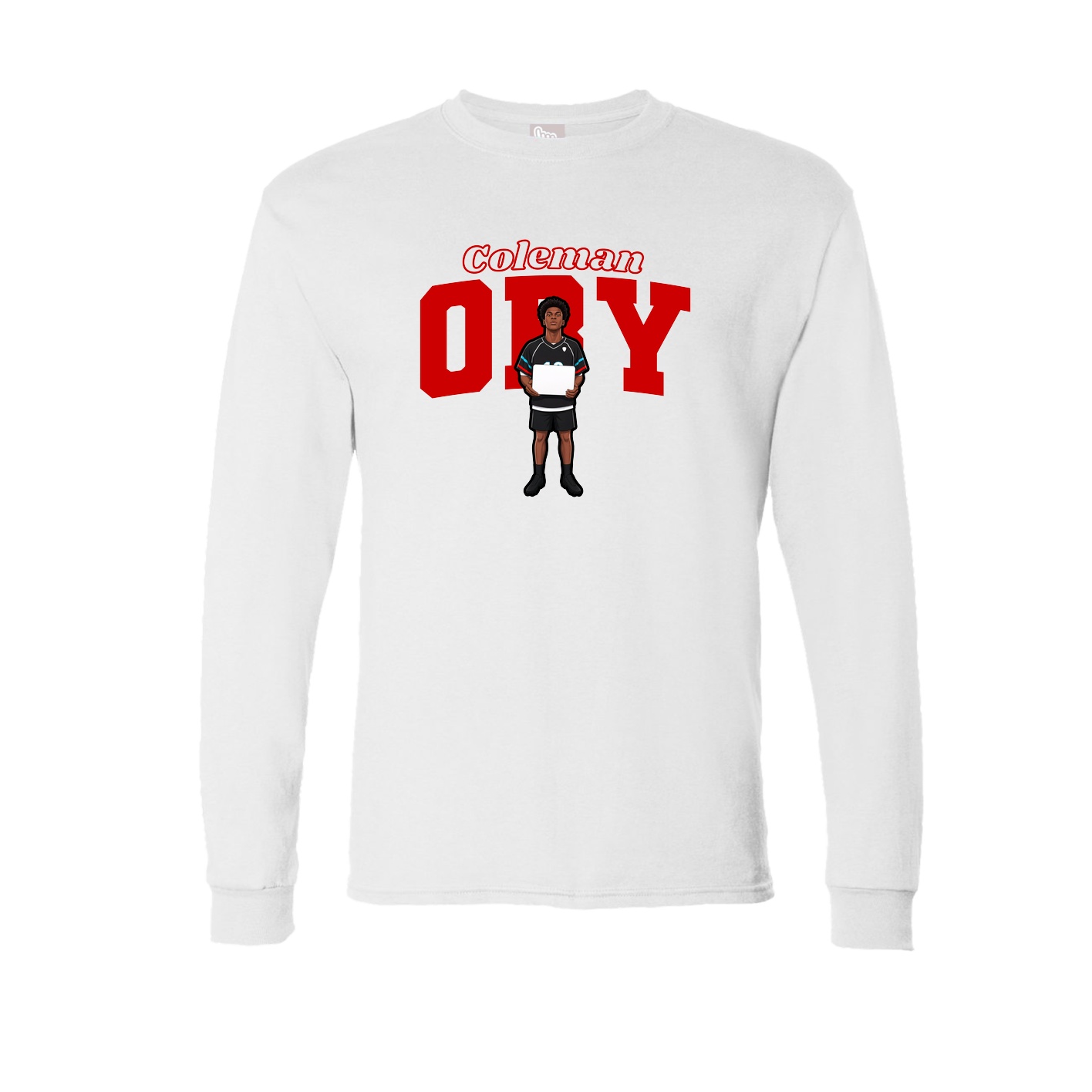 Long Sleeve Tee — Name Arch in White