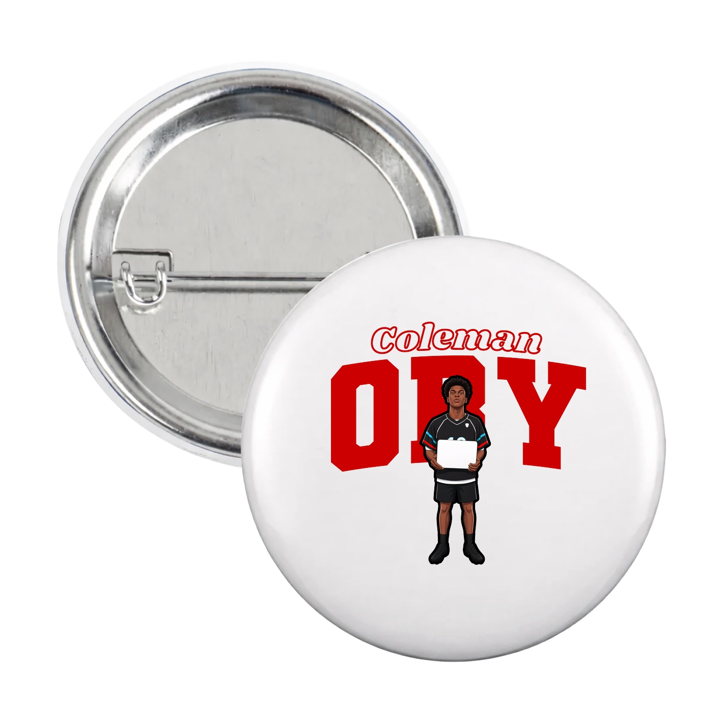 Game Day Button — Name Arch in White