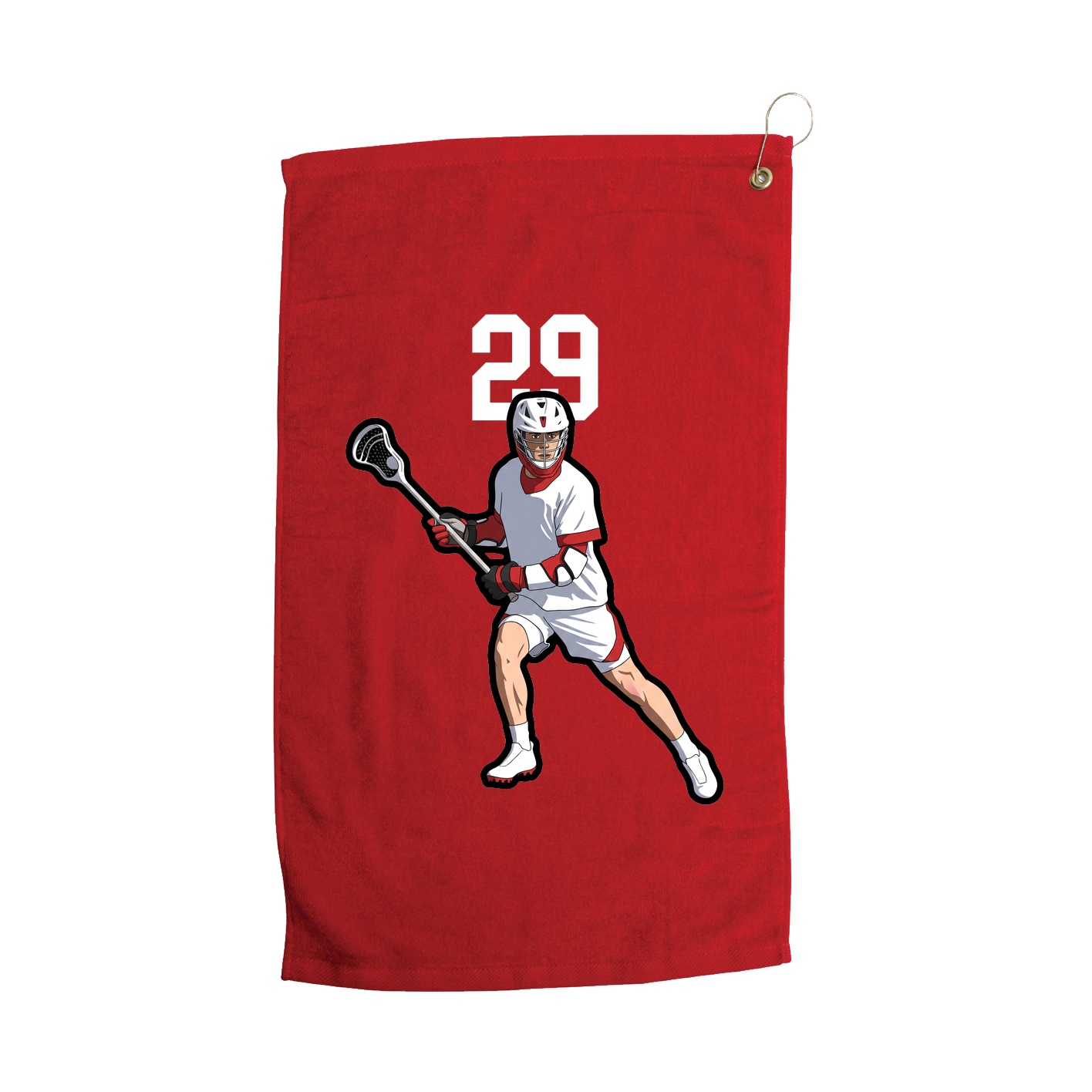 Golf Towel — Number Top in Red