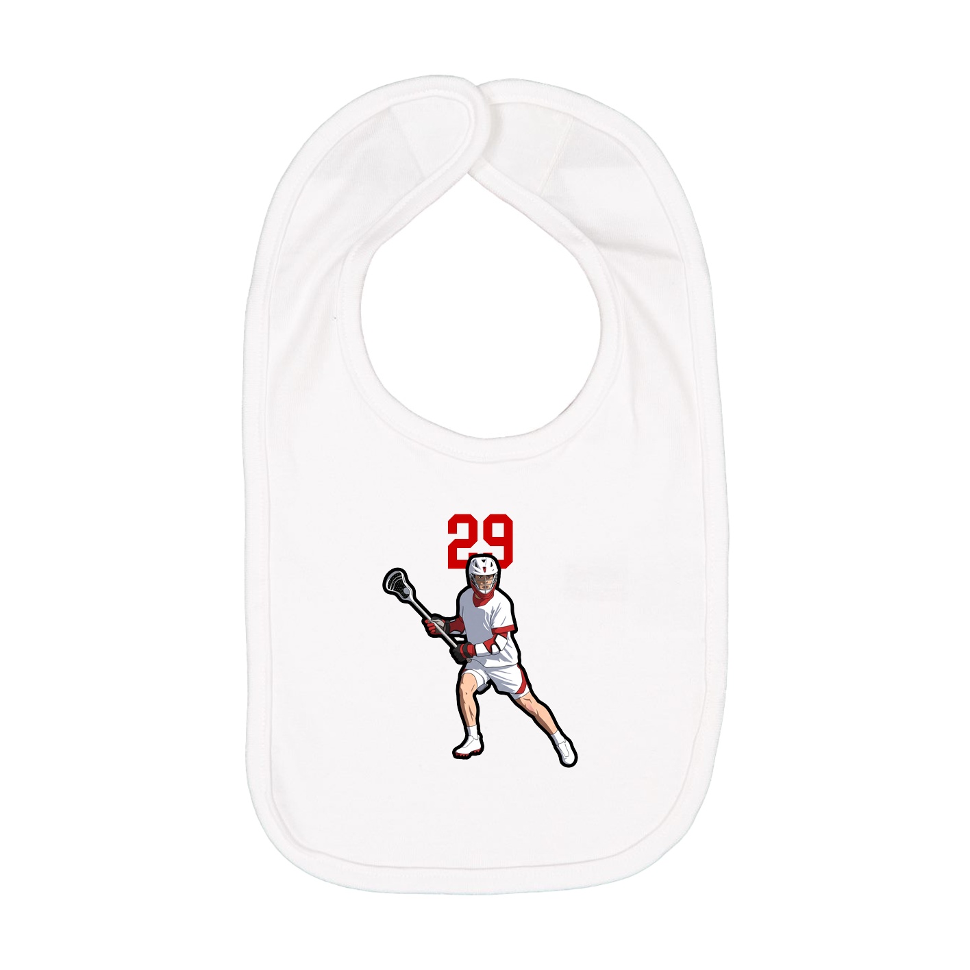 Infant Bib — Number Top in White