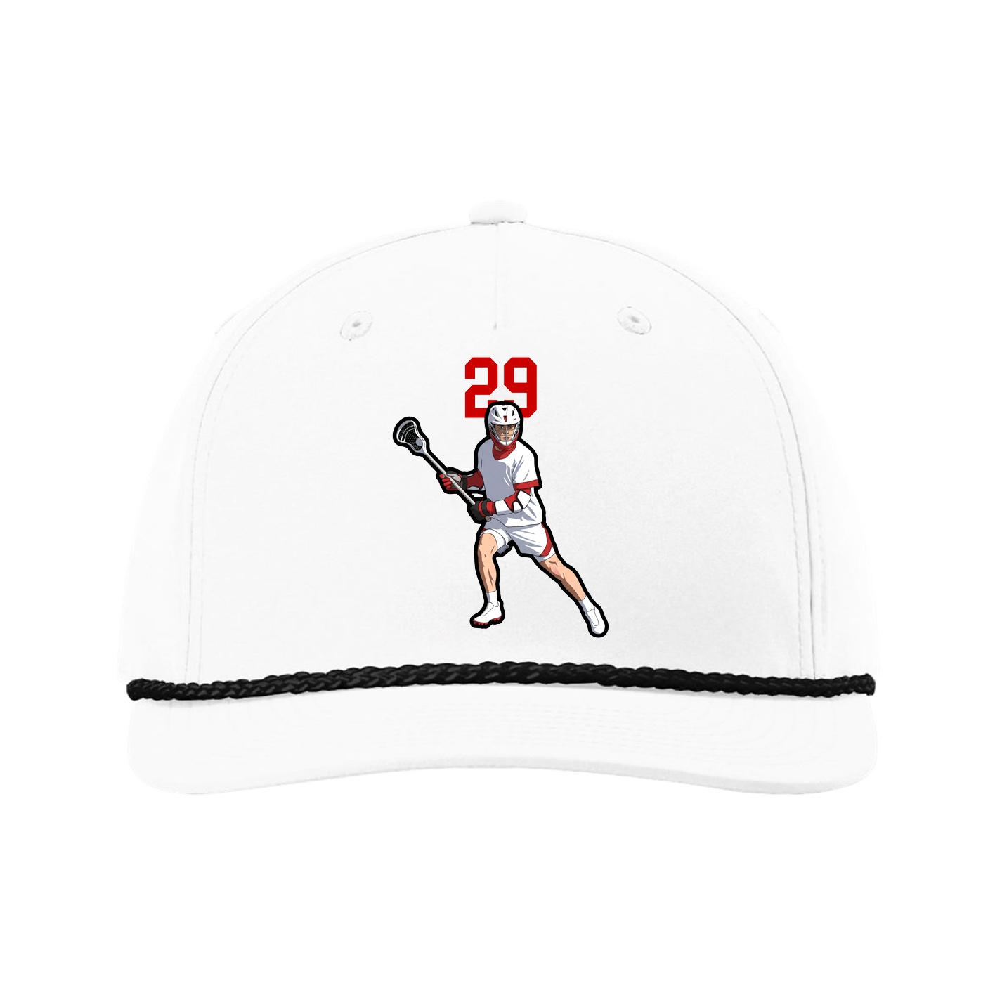 Five-Panel Classic Rope Cap — Number Top in White