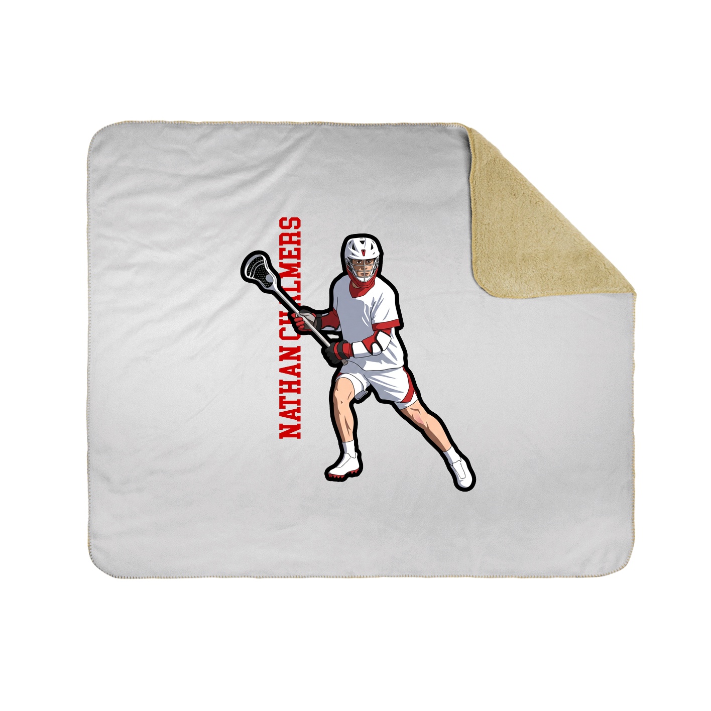 Throw Blanket — Name Vertical in White