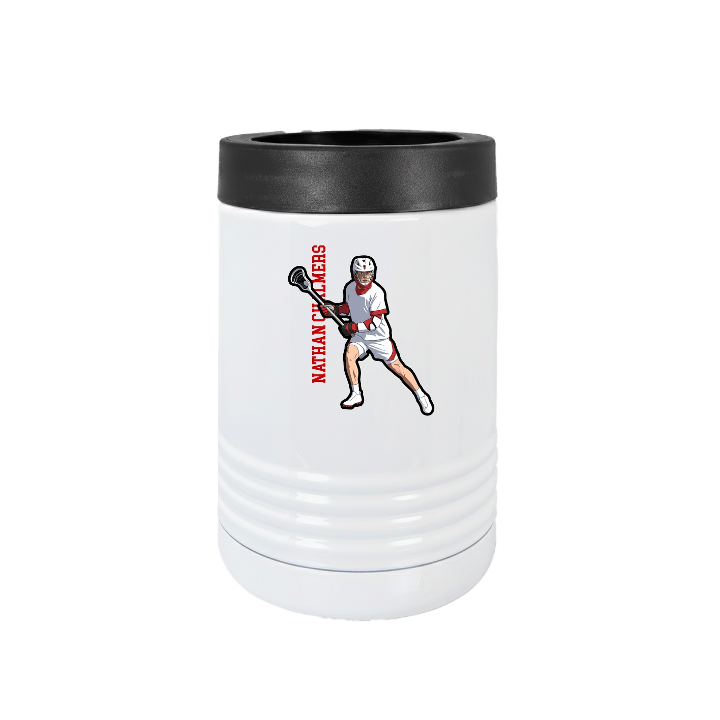 Beverage Holder — Name Vertical in White