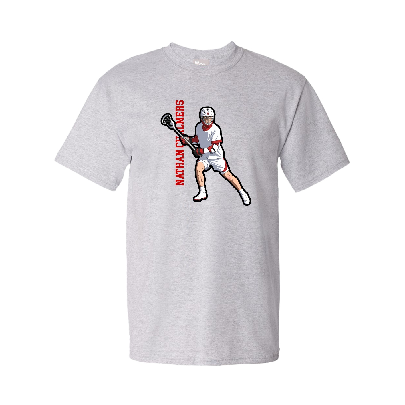 Youth Tee — Name Vertical in Grey