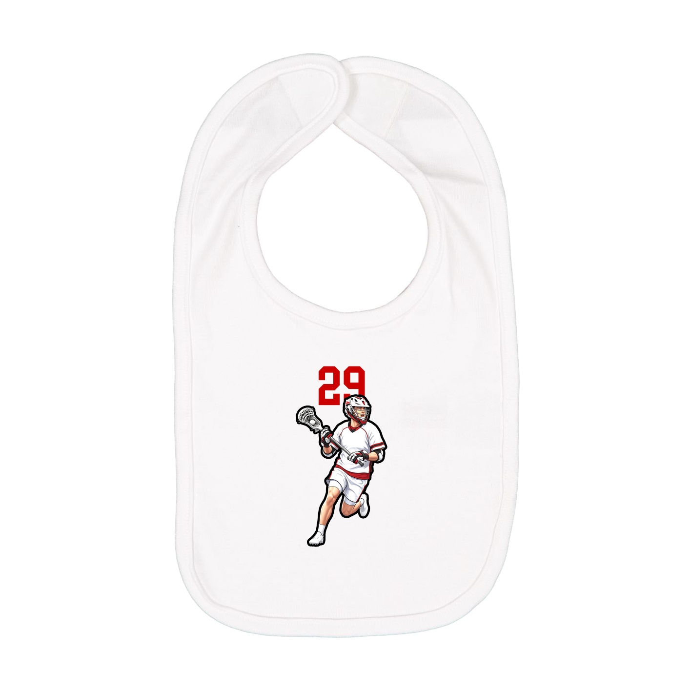 Infant Bib — Number Top in White