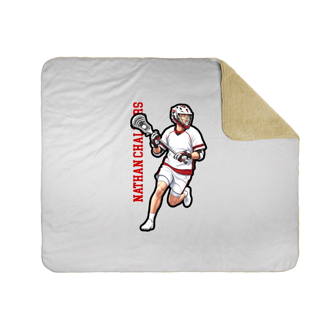 Throw Blanket — Name Vertical in White