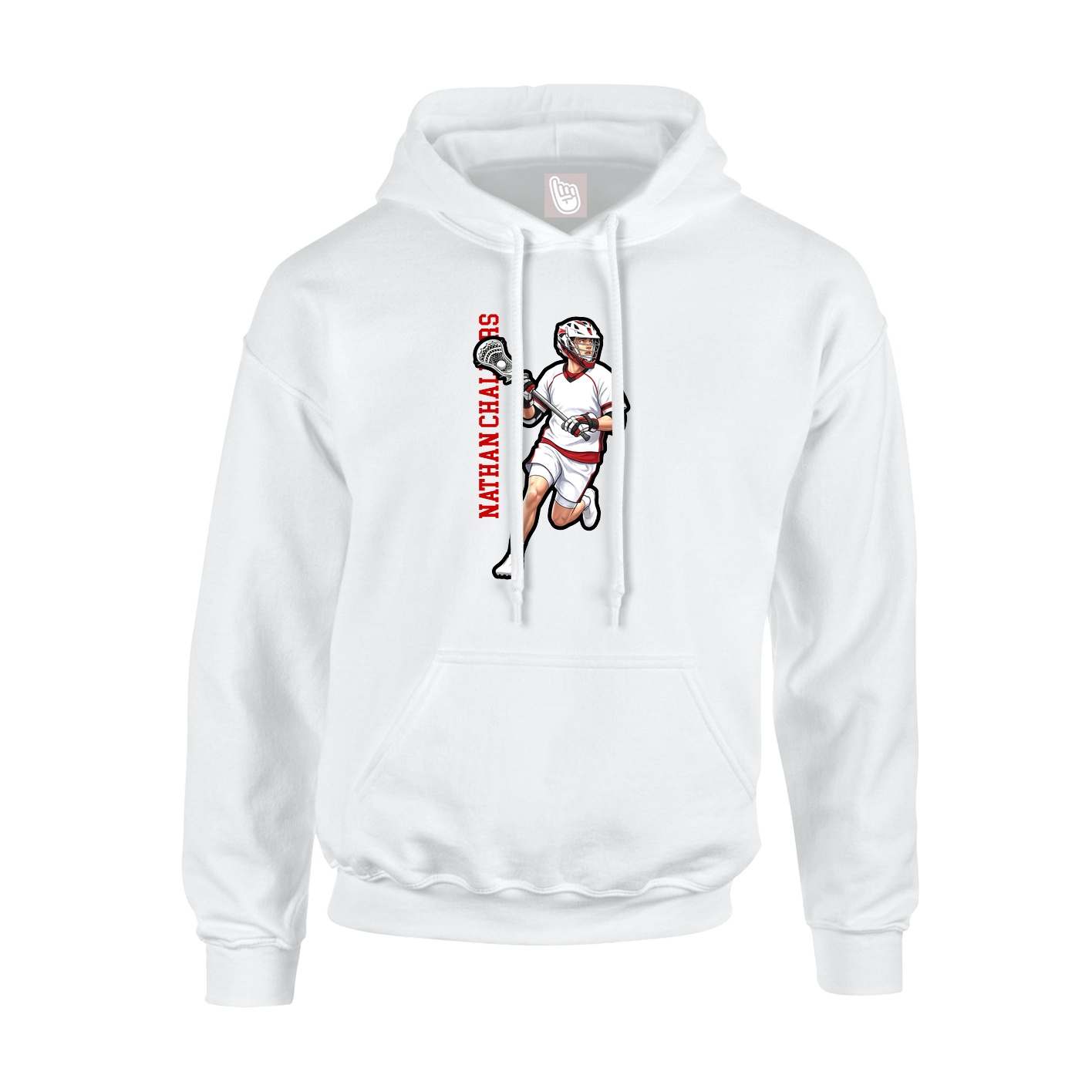 Hoodie — Name Vertical in White