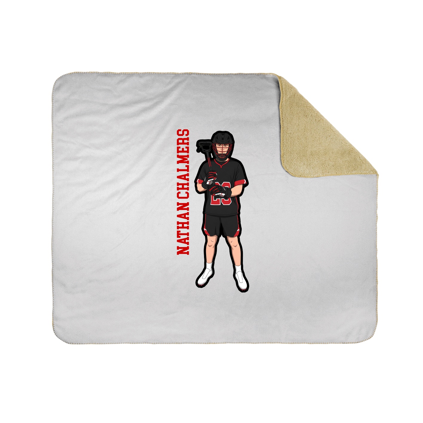 Throw Blanket — Name Vertical in White