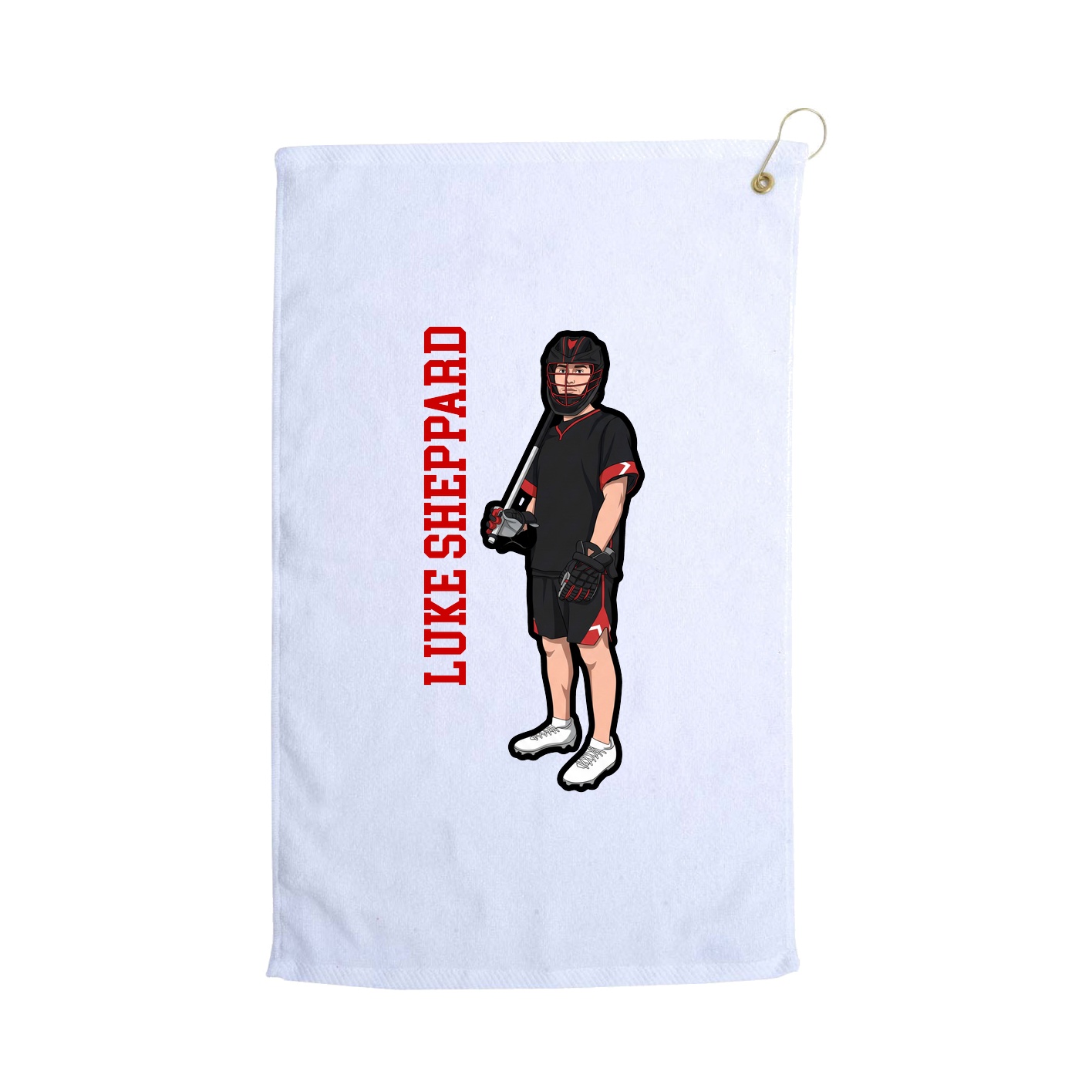 Golf Towel — Name Vertical in White