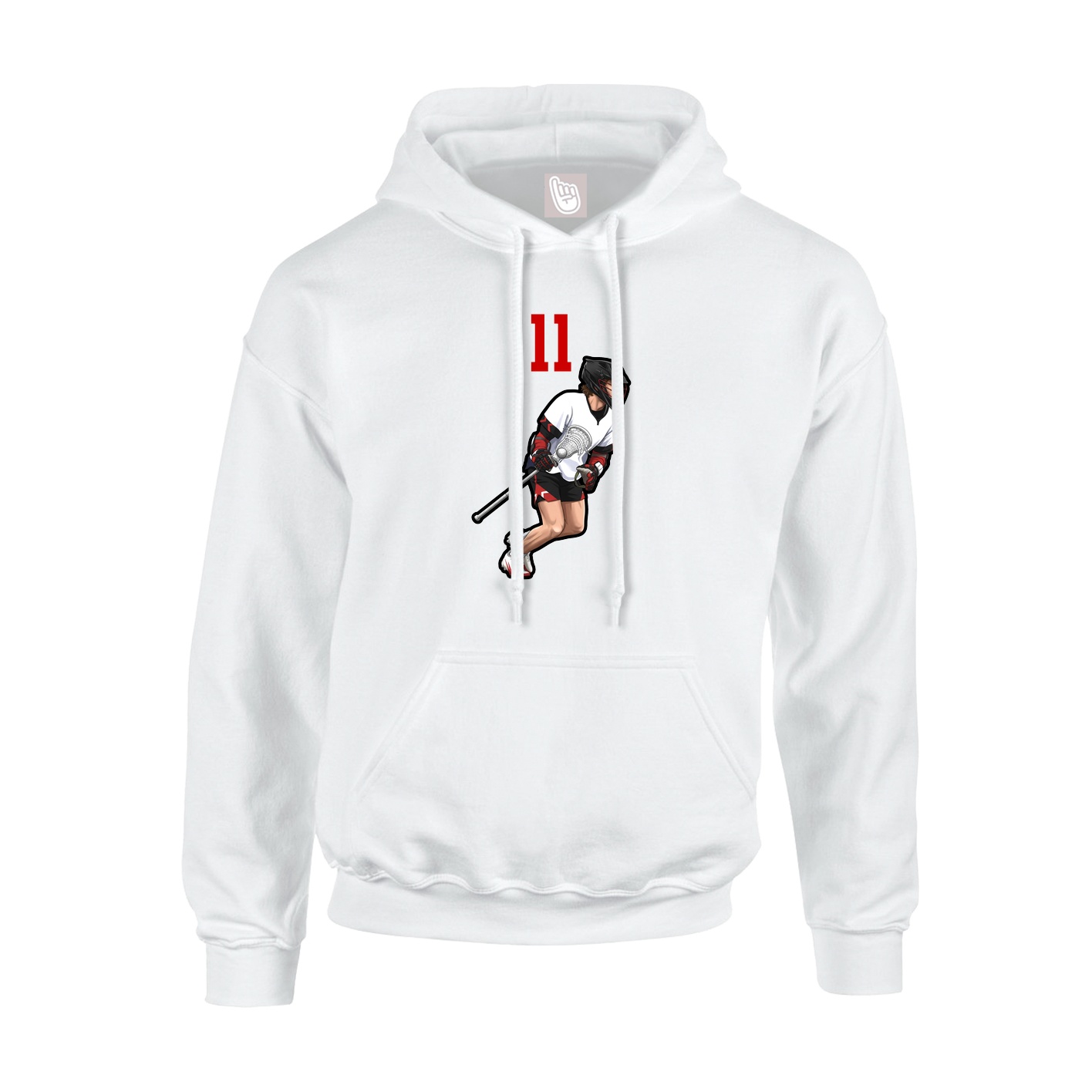 Youth Hoodie — Number Top in White