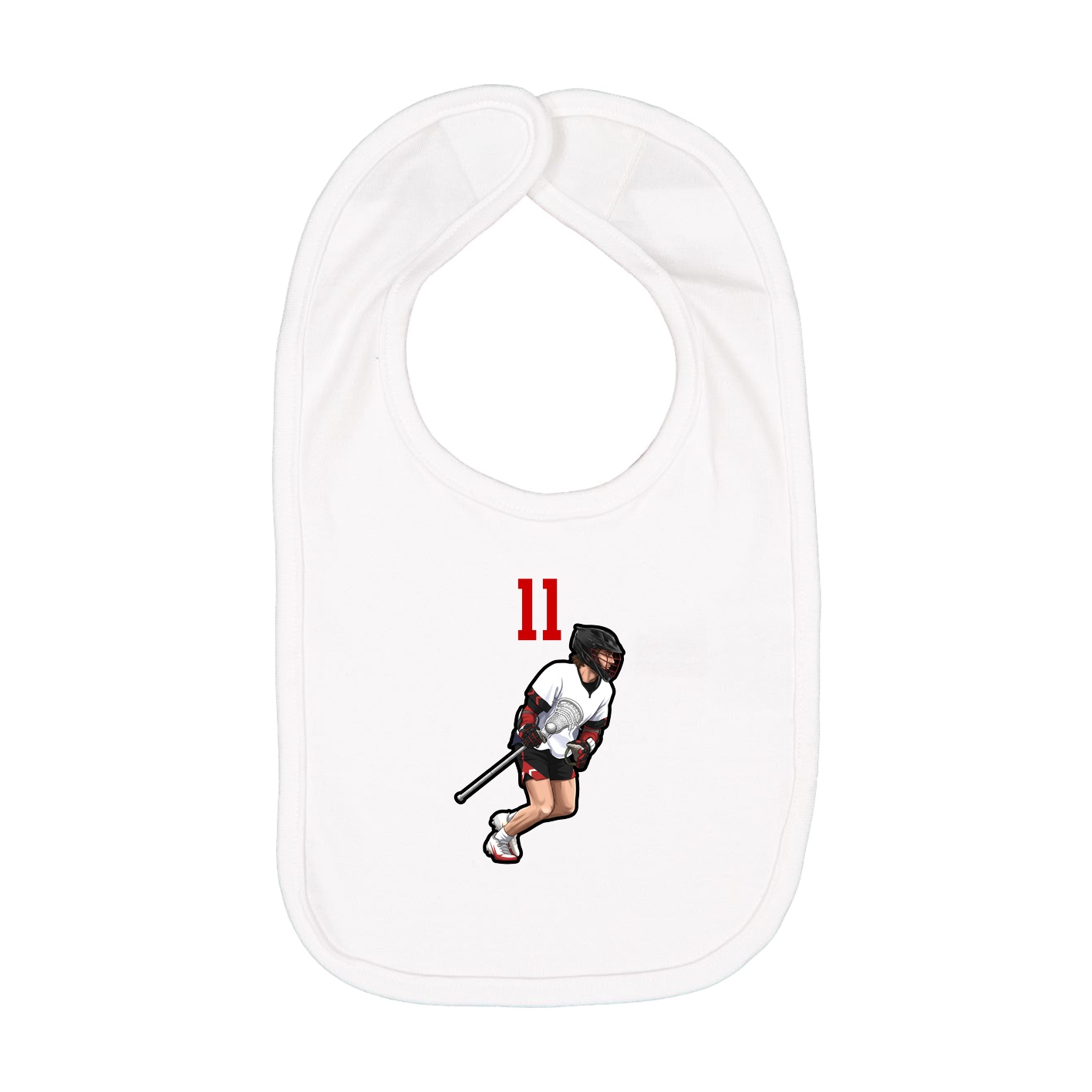 Infant Bib — Number Top in White