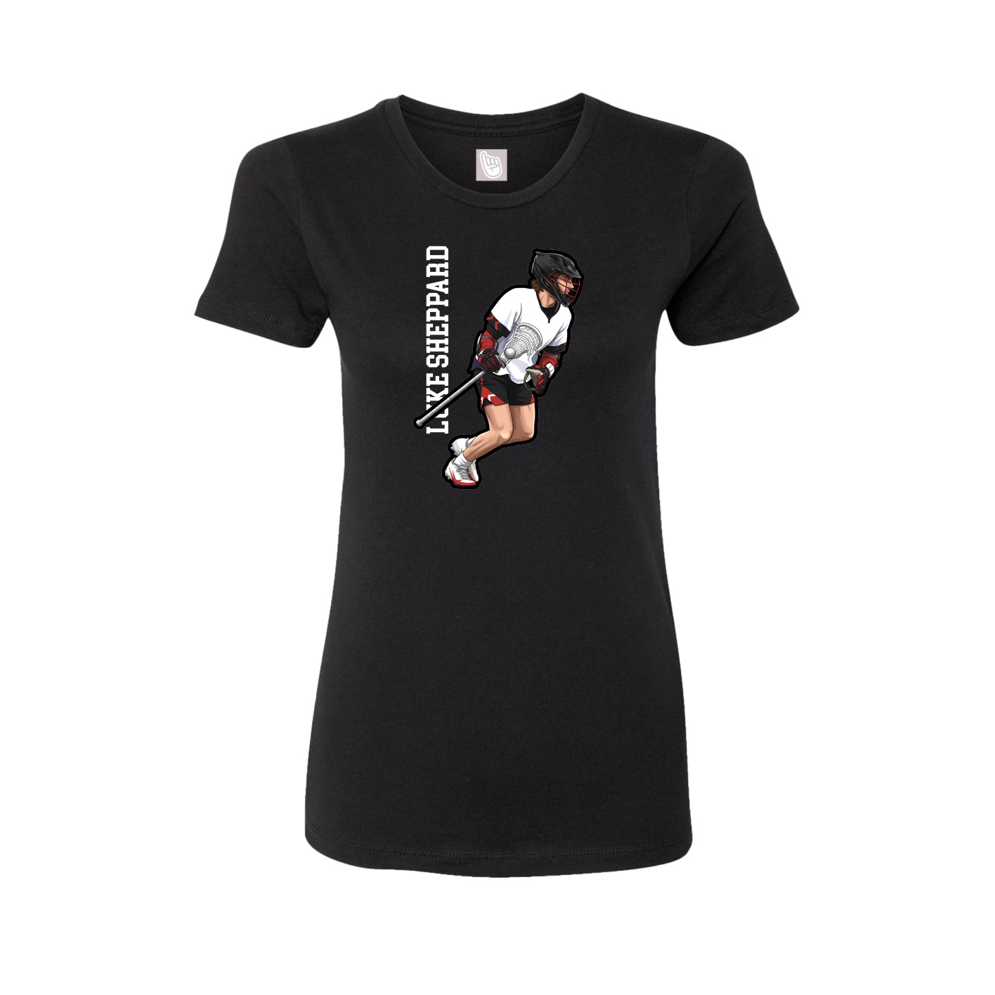 Fitted Women's Tee — Name Vertical in Black