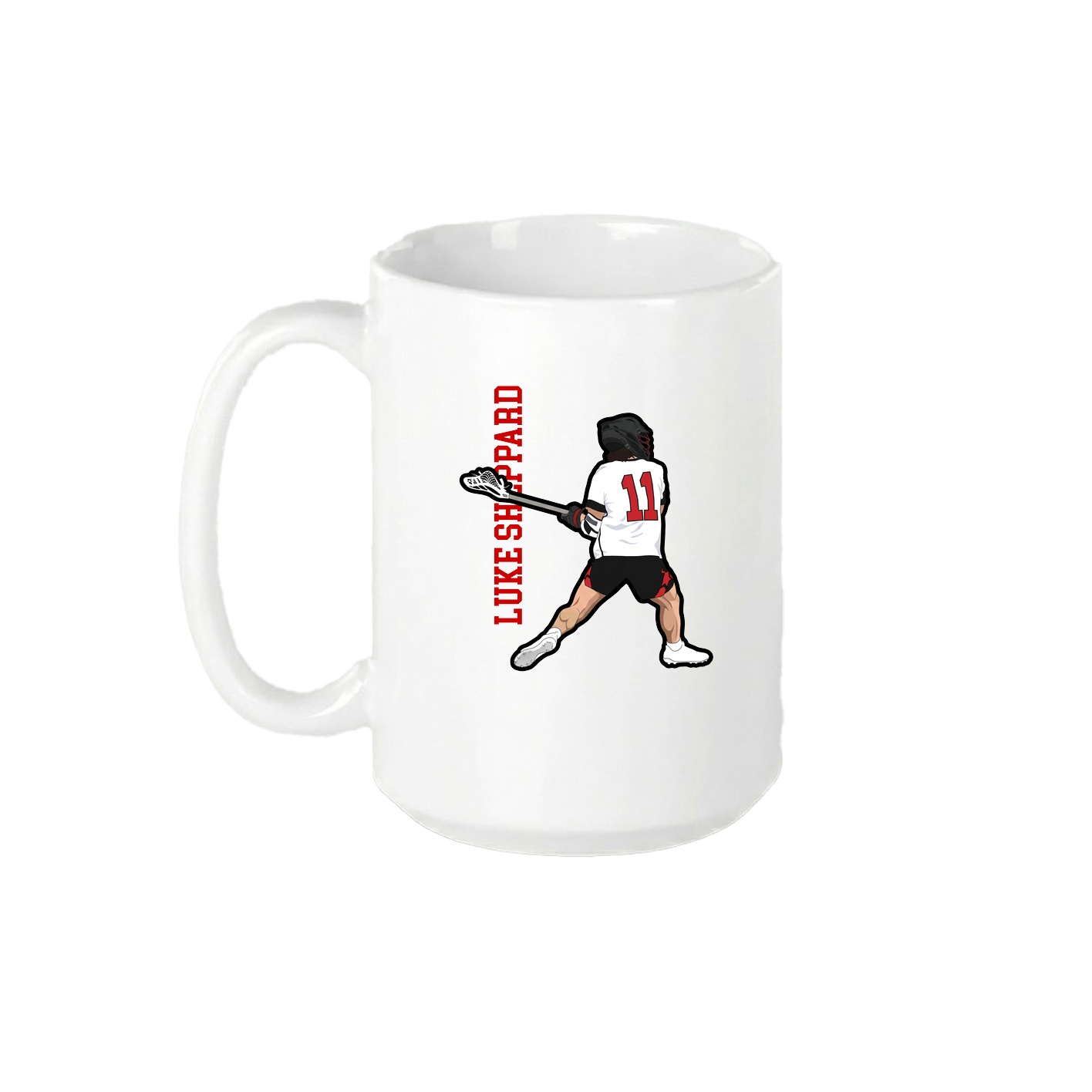15oz Coffee Mug — Name Vertical in White
