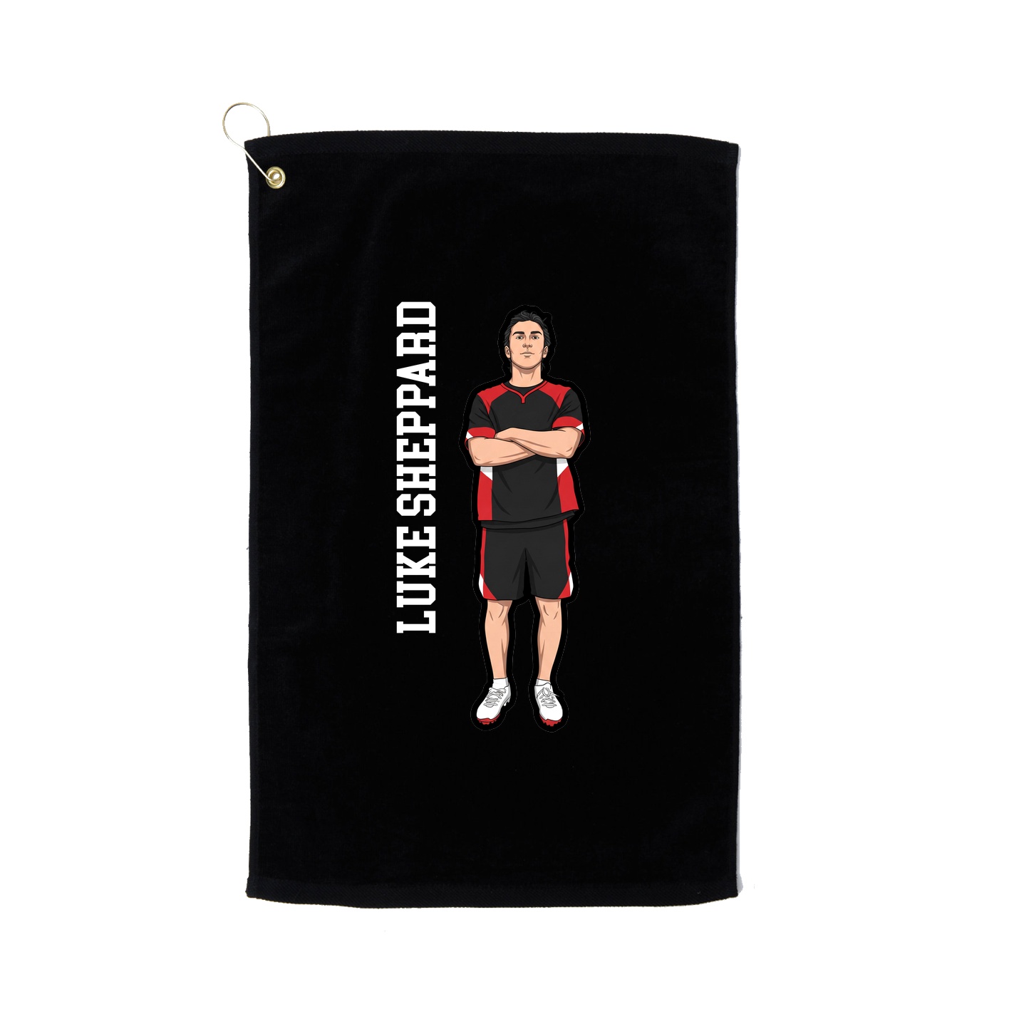 Golf Towel — Name Vertical in Black