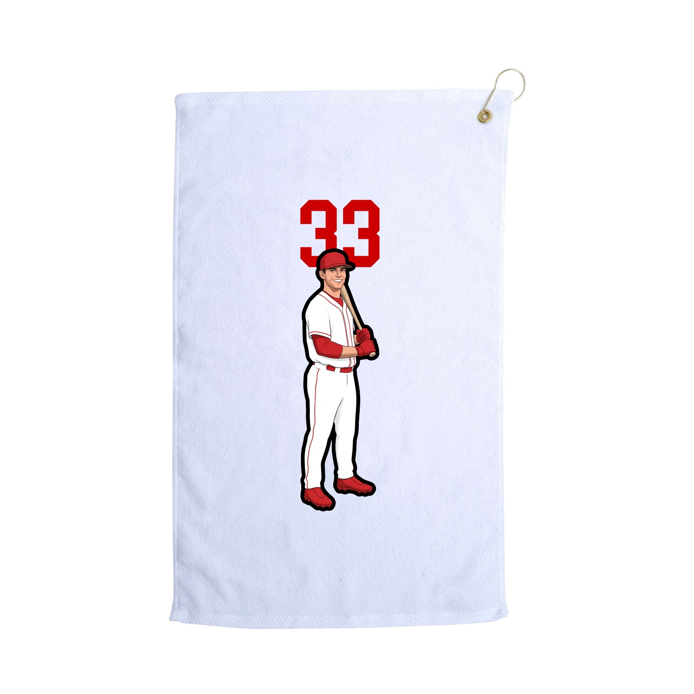 Golf Towel — Number Top in White