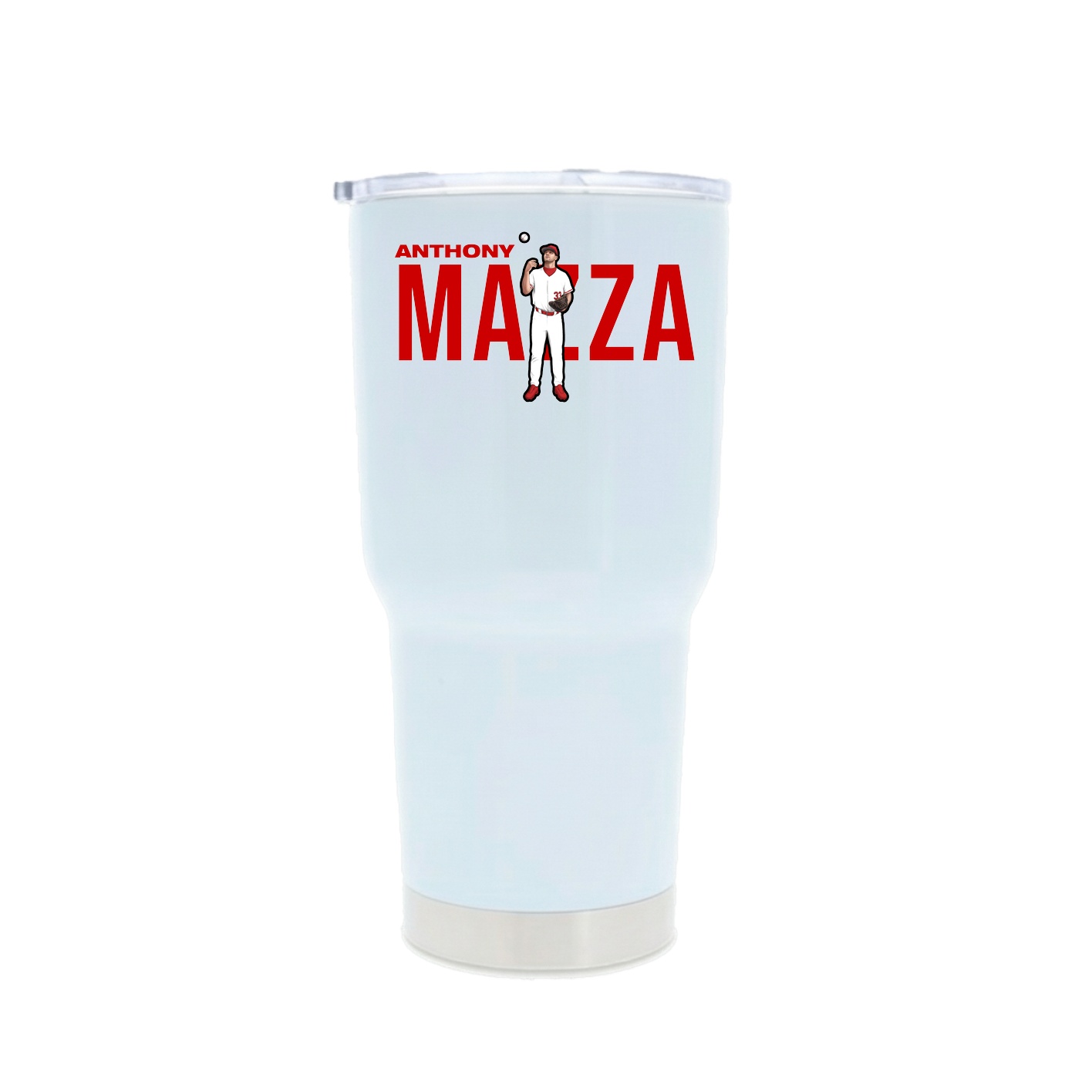 30oz Stainless Steel Tumbler — Player Name in White