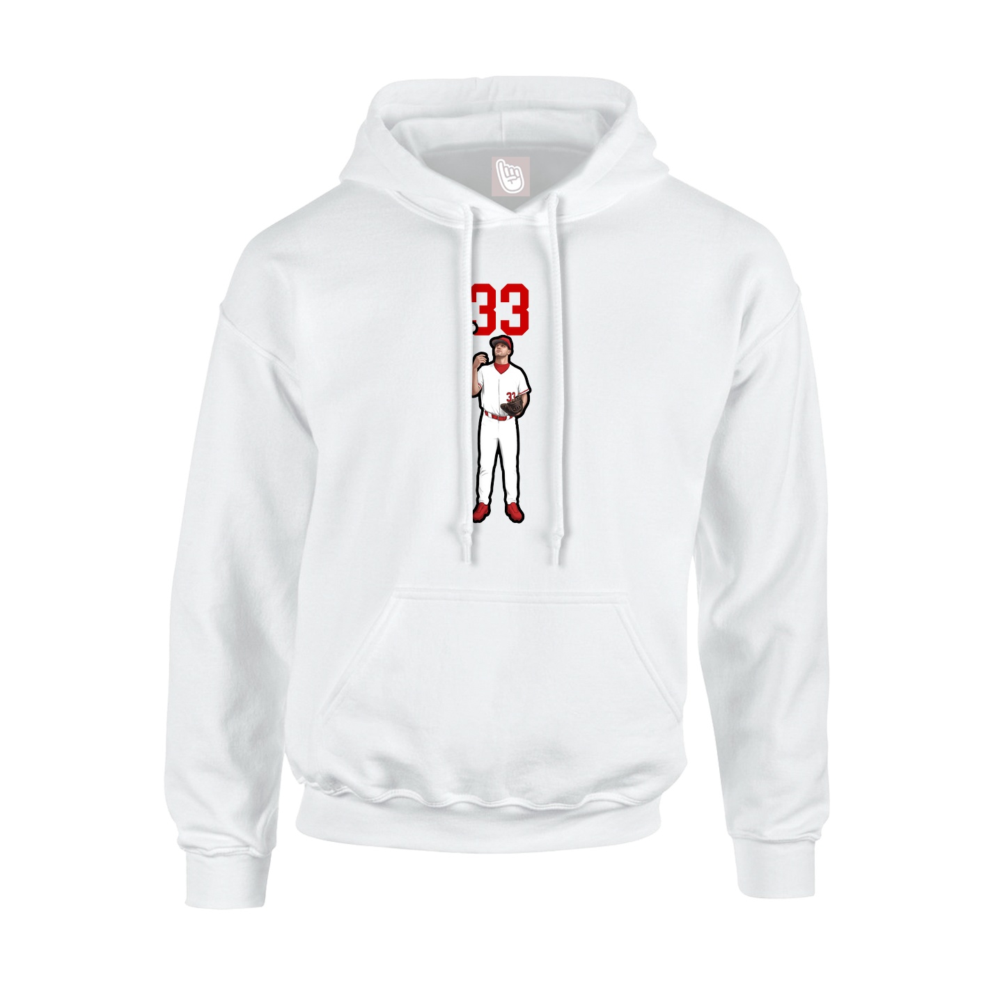 Youth Hoodie — Number Top in White