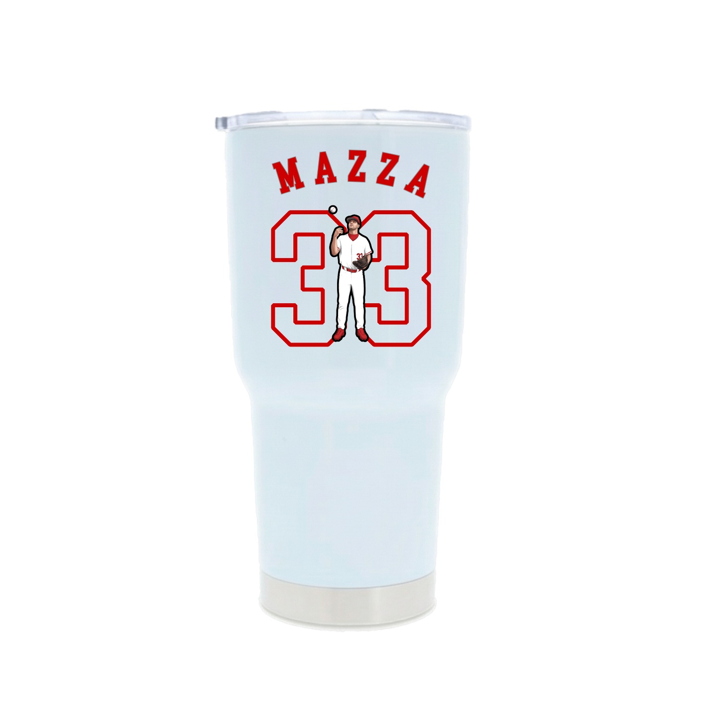 30oz Stainless Steel Tumbler — Shirsey Arch in White