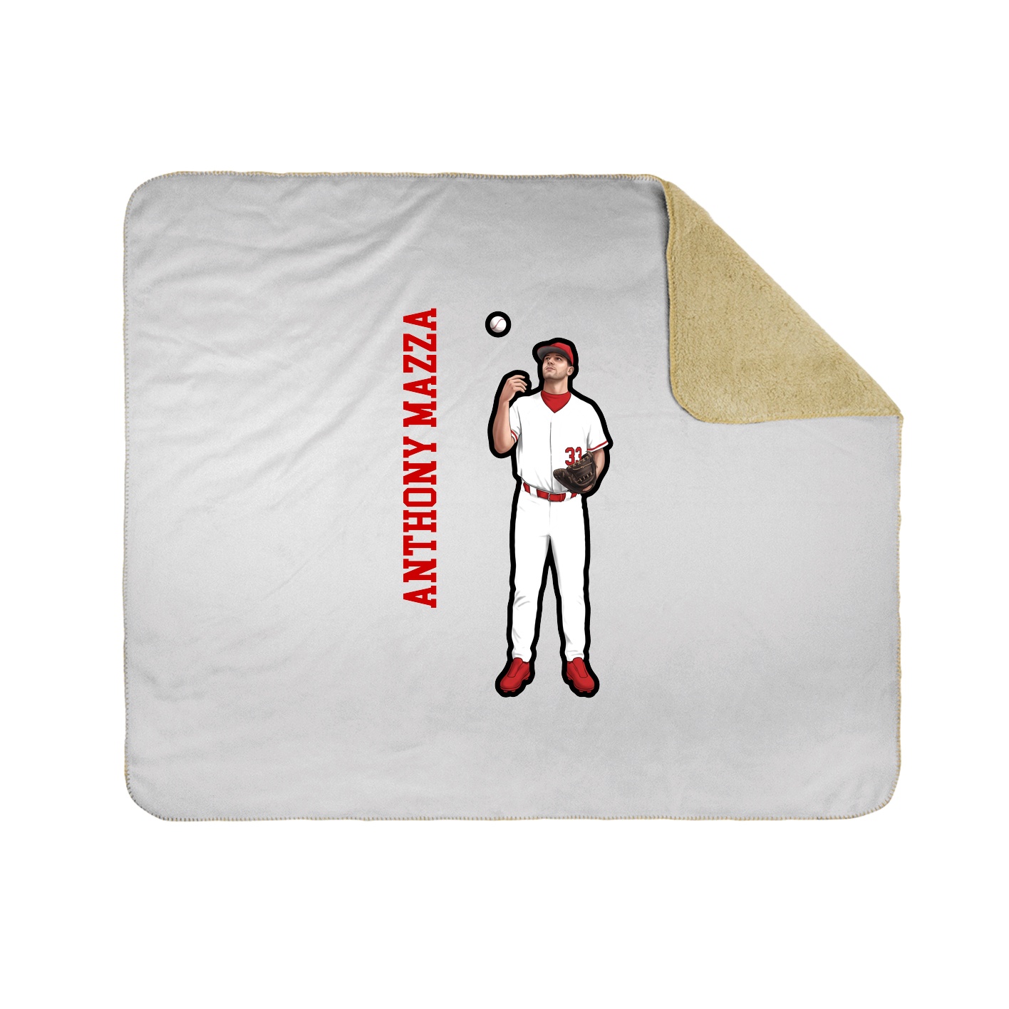 Throw Blanket — Name Vertical in White