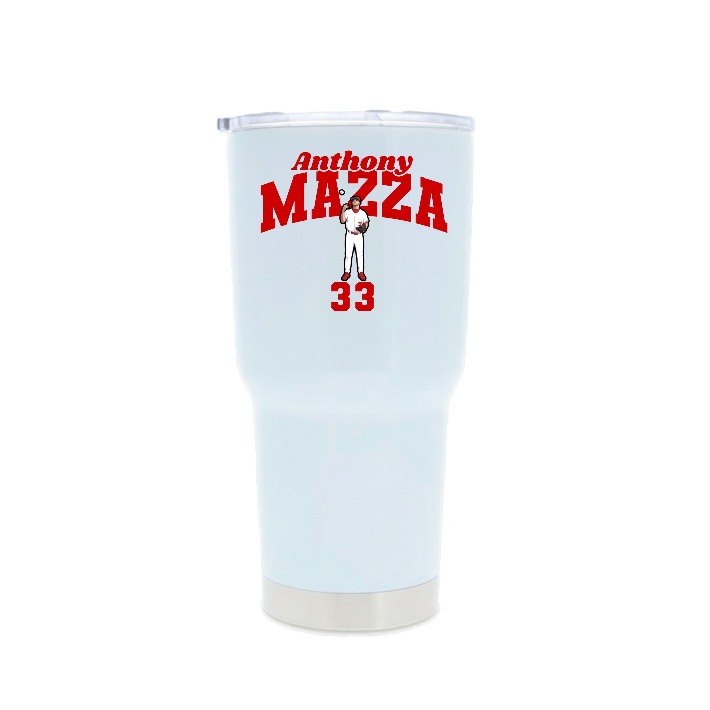 30oz Stainless Steel Tumbler — Signature Arch in White
