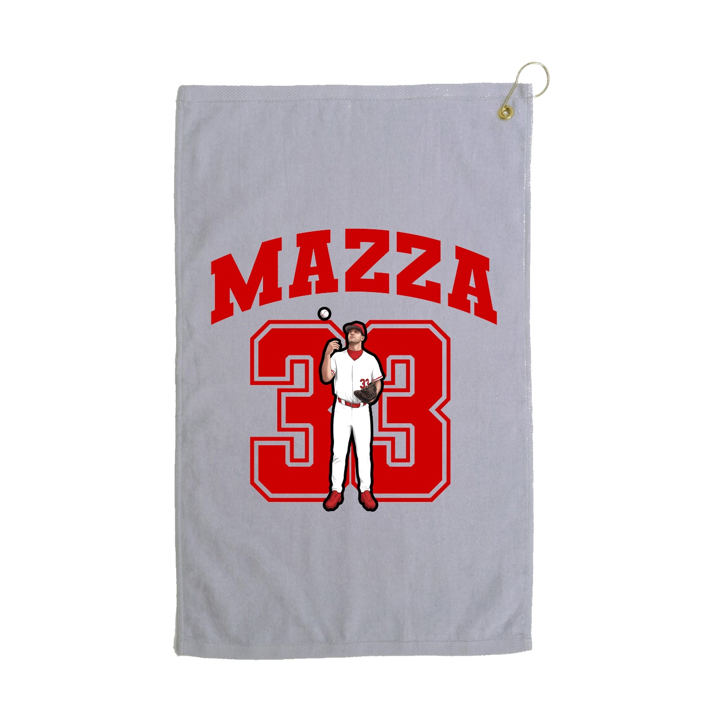 Golf Towel — Number in Grey