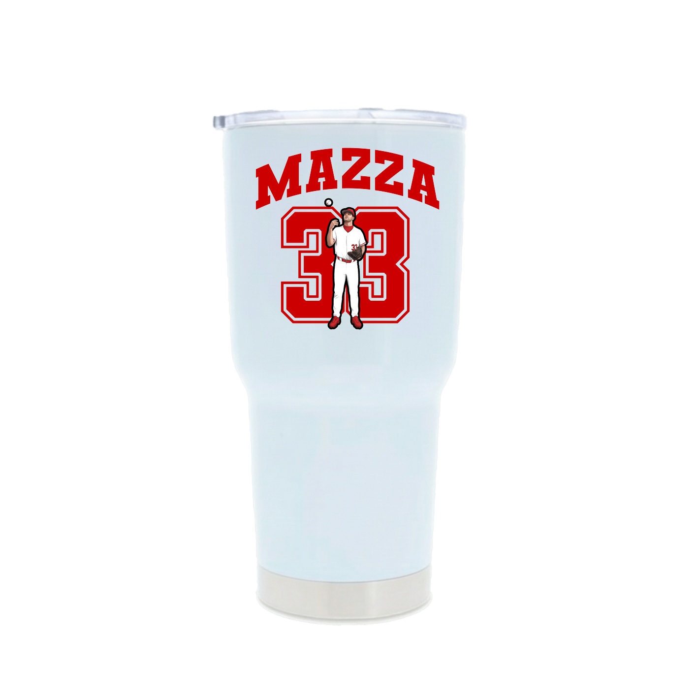30oz Stainless Steel Tumbler — Number in White