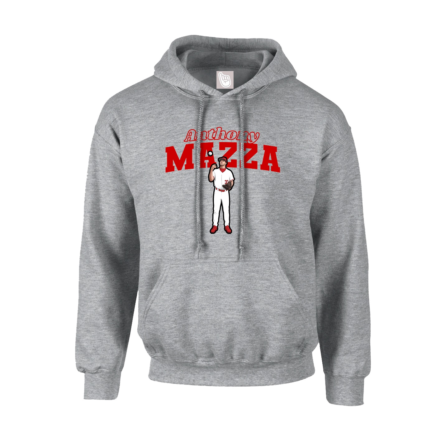 Hoodie — Name Arch in Grey