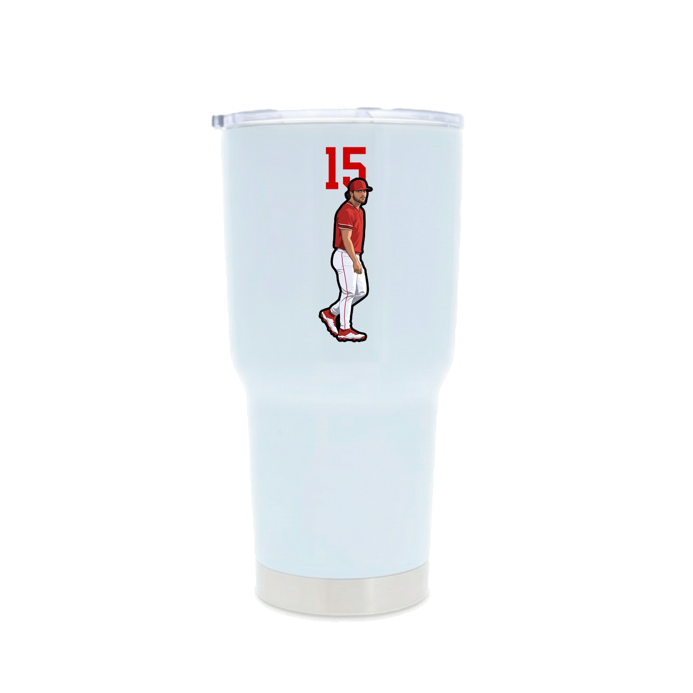 30oz Stainless Steel Tumbler — Number Top in White